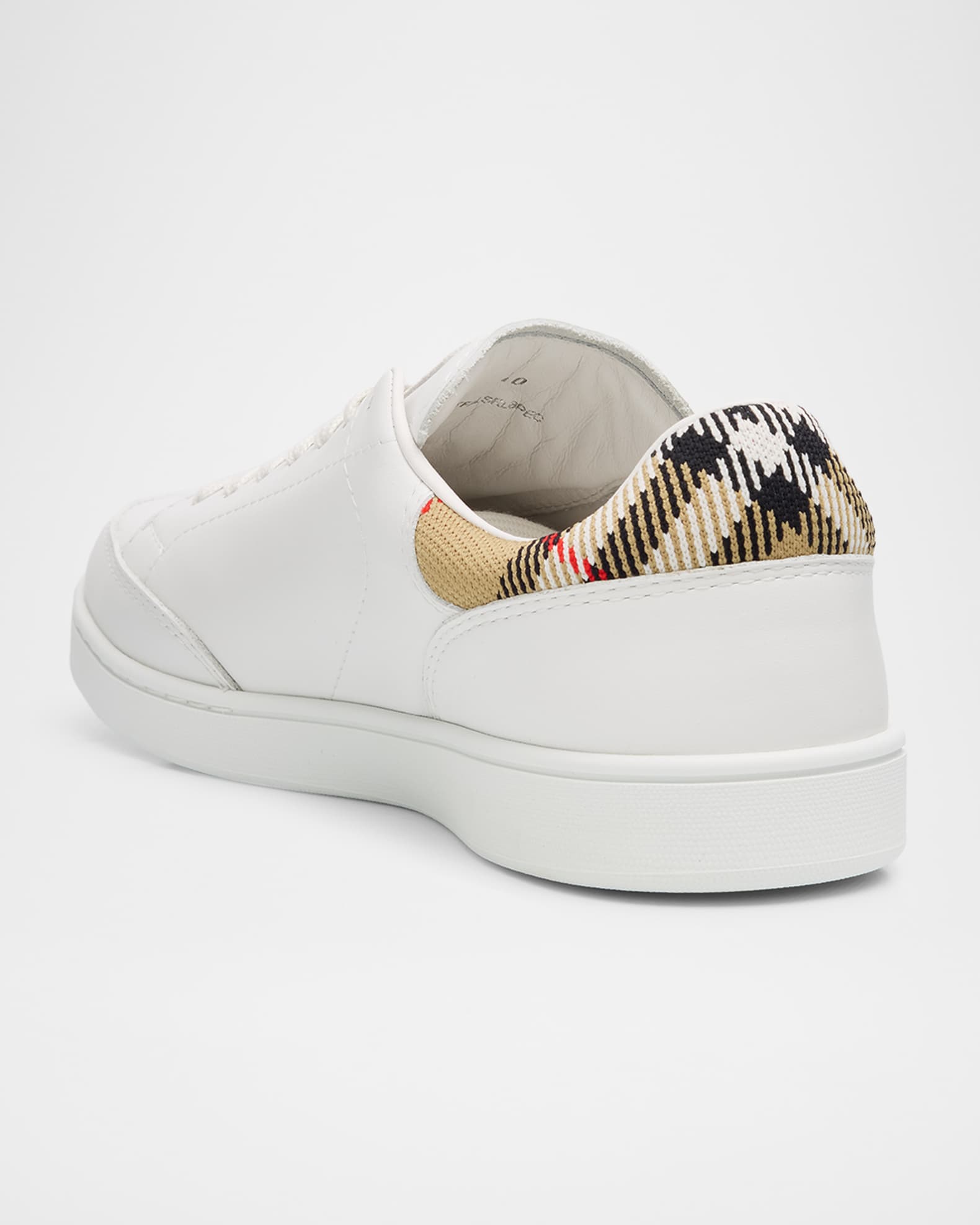 Burberry Men's Set Leather & Check Low-Top Sneakers | Neiman Marcus