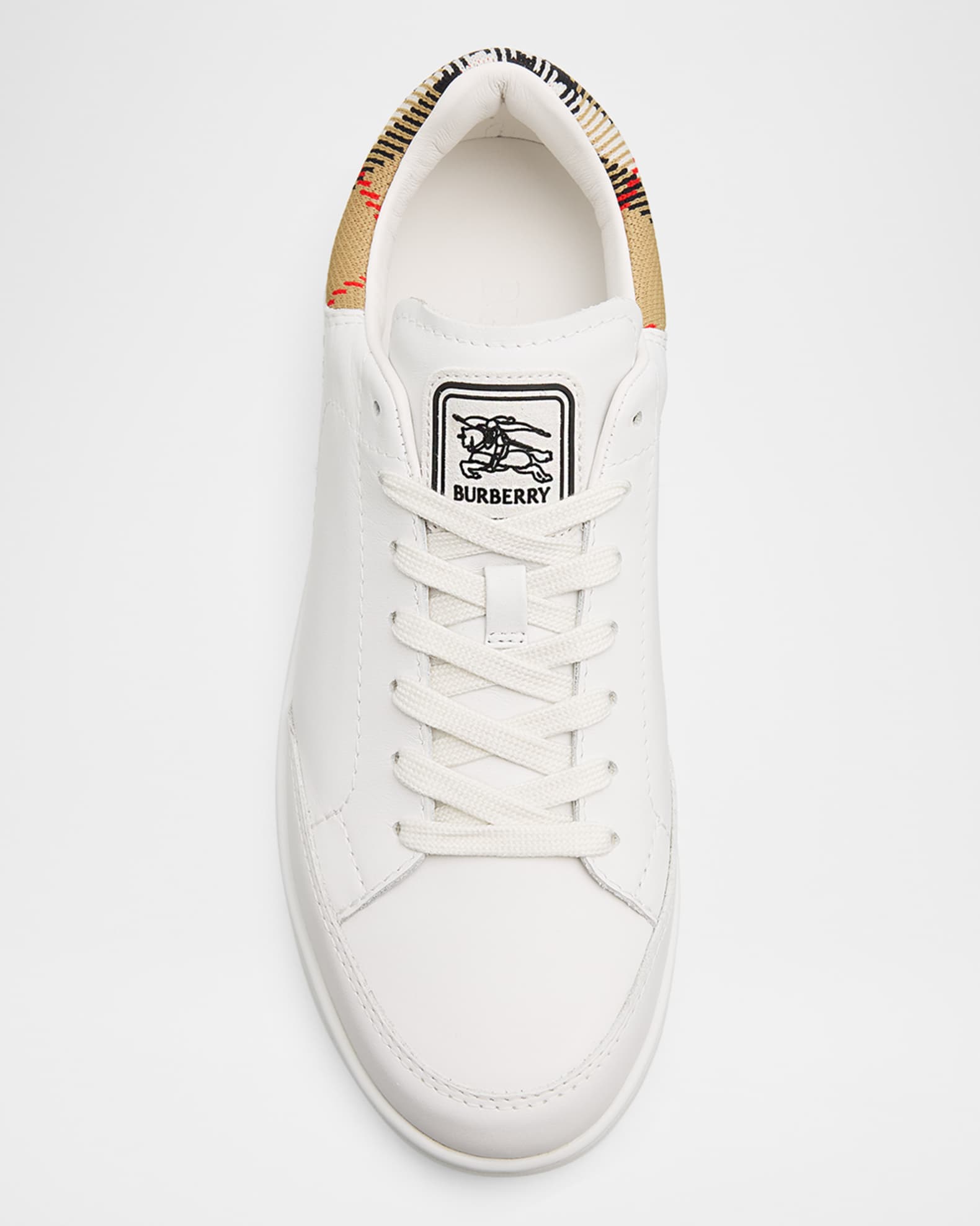 Burberry Men's Set Leather & Check Low-Top Sneakers | Neiman Marcus