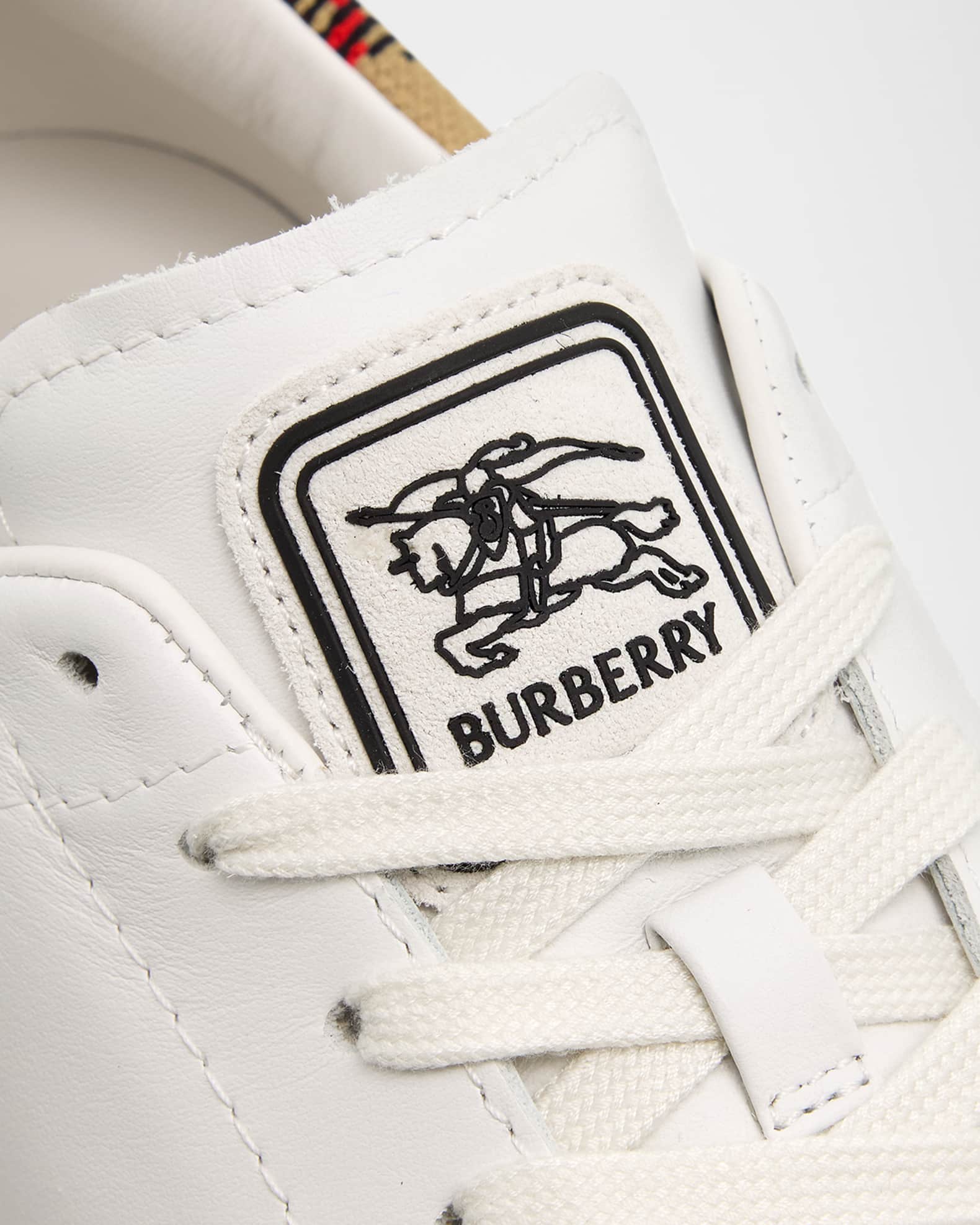 Burberry Men's Set Leather & Check Low-Top Sneakers | Neiman Marcus