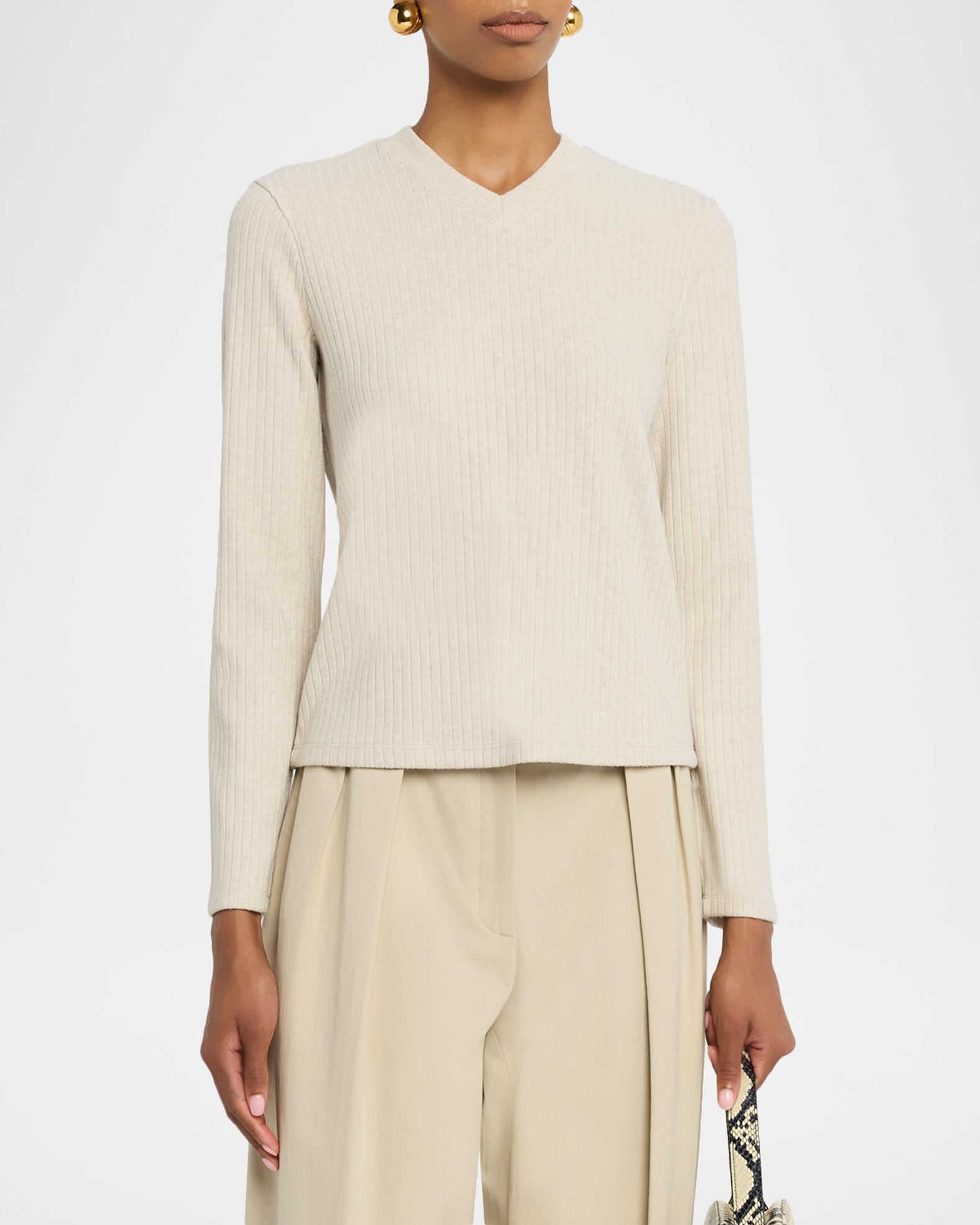 Vince Ribbed V-Neck Sweater | Neiman Marcus