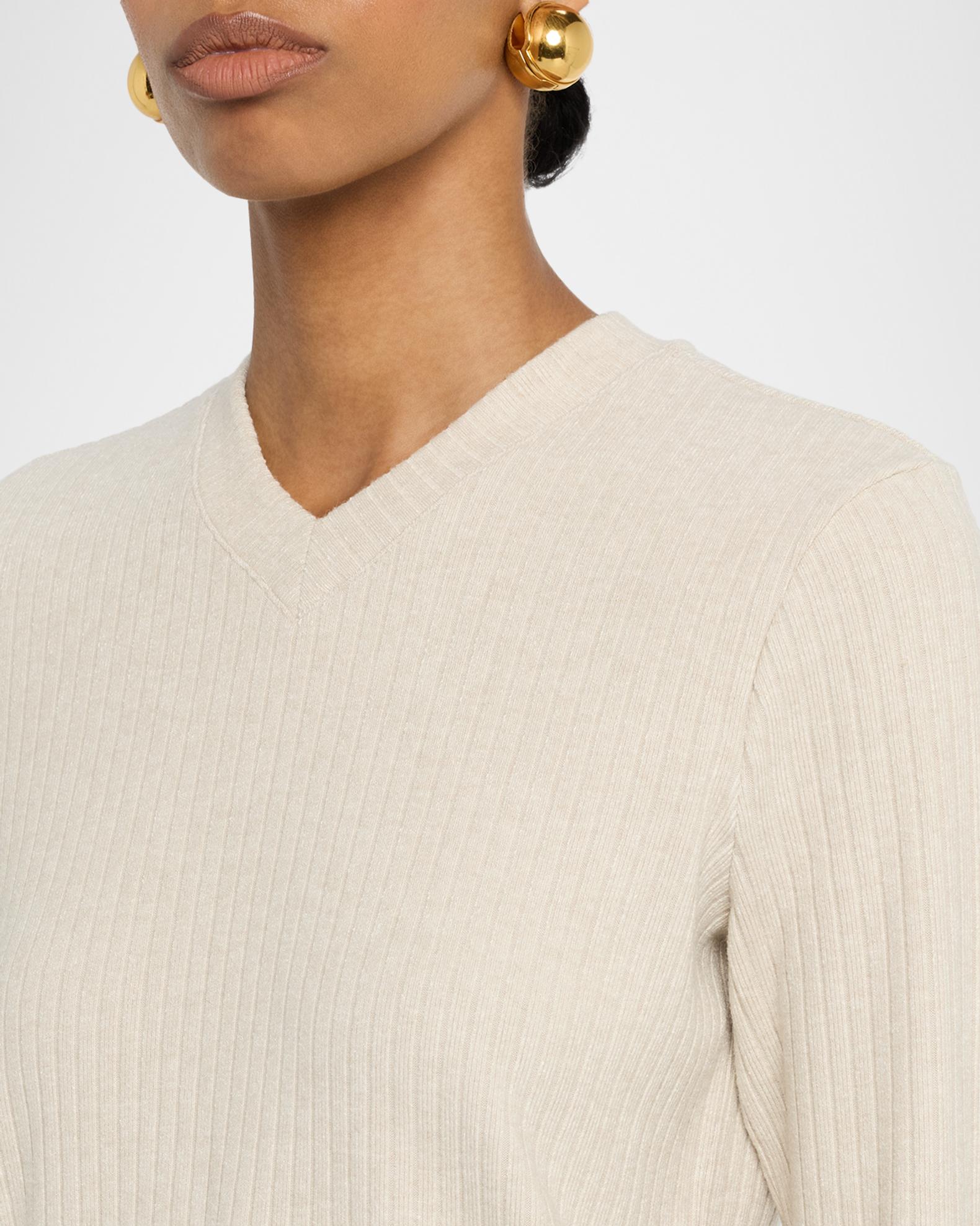 Vince Ribbed V-Neck Sweater | Neiman Marcus