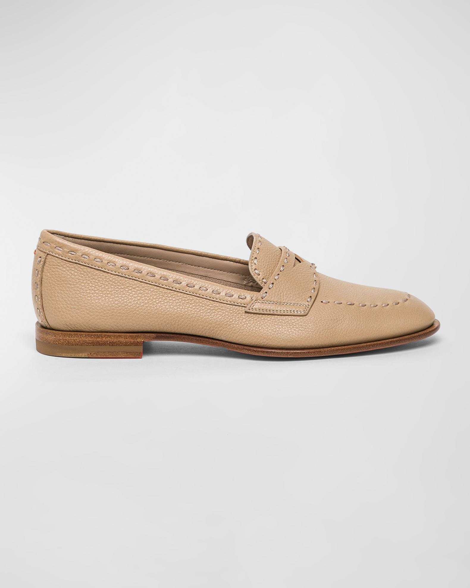 Santoni Marlene Leather Penny Loafers | Neiman Marcus display picture 2
