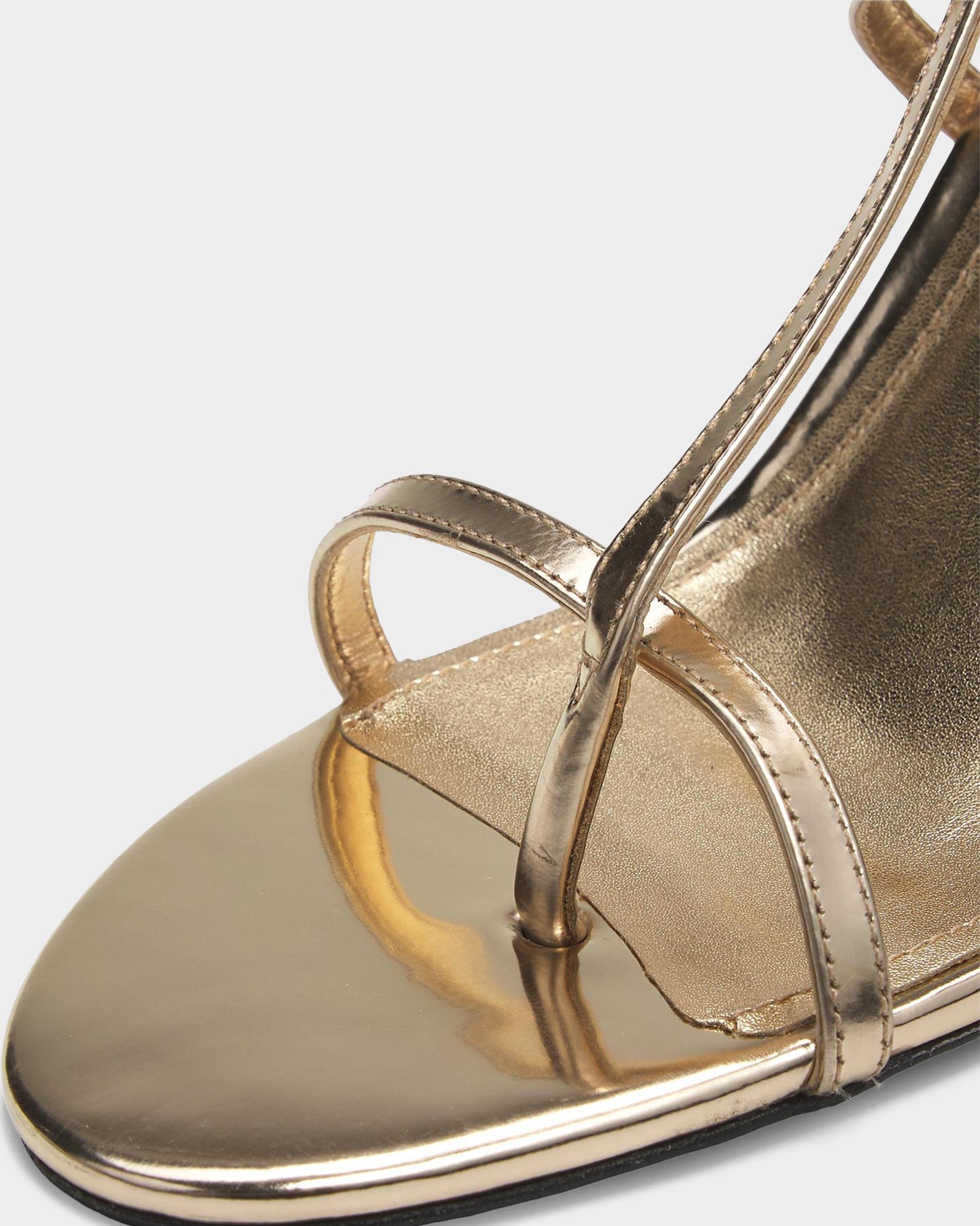 Schutz 100mm Azure Metallic Leather Sandals | Neiman Marcus
