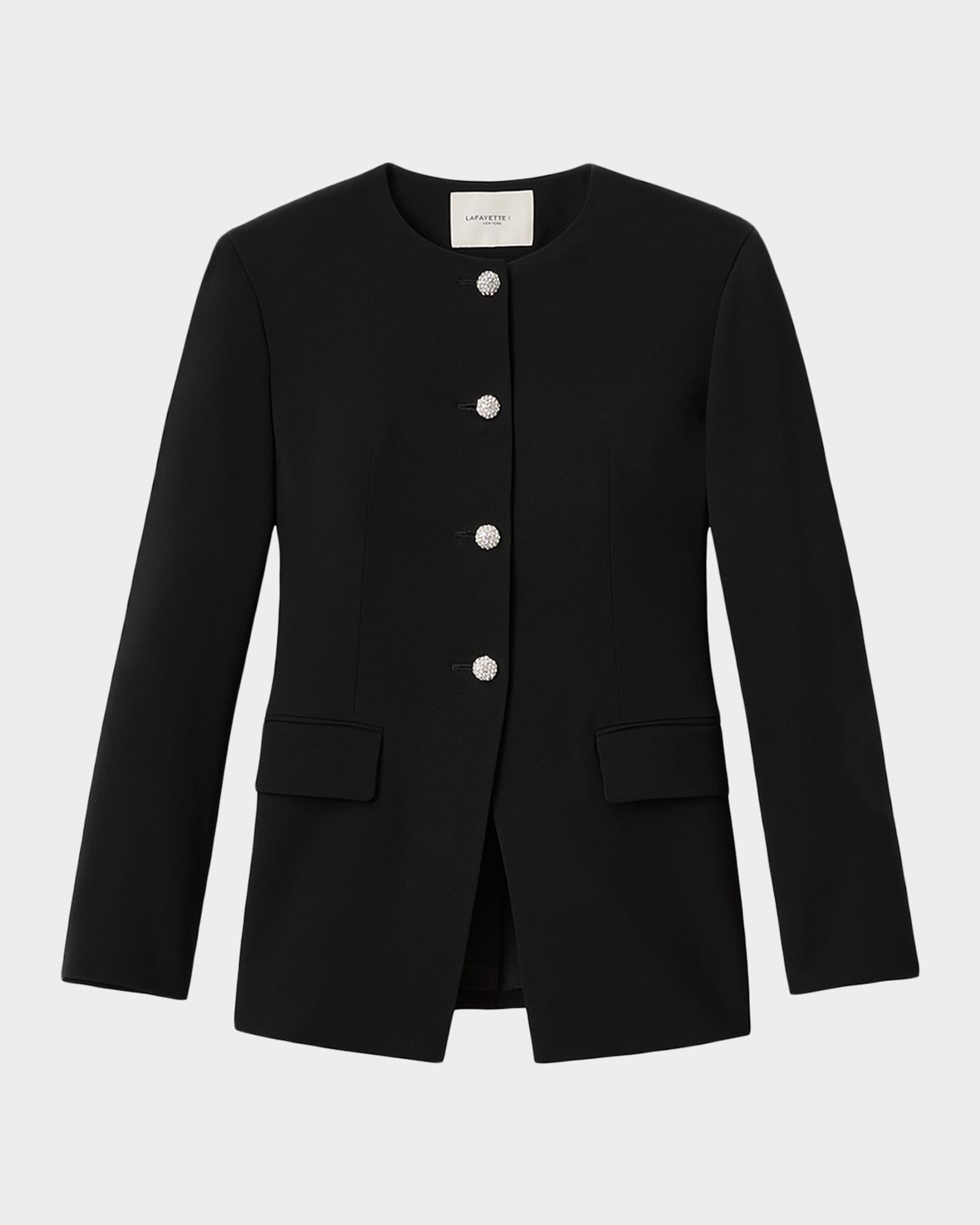 Lafayette 148 New York Rhinestone-Button Finesse Crepe Jacket | Neiman ...