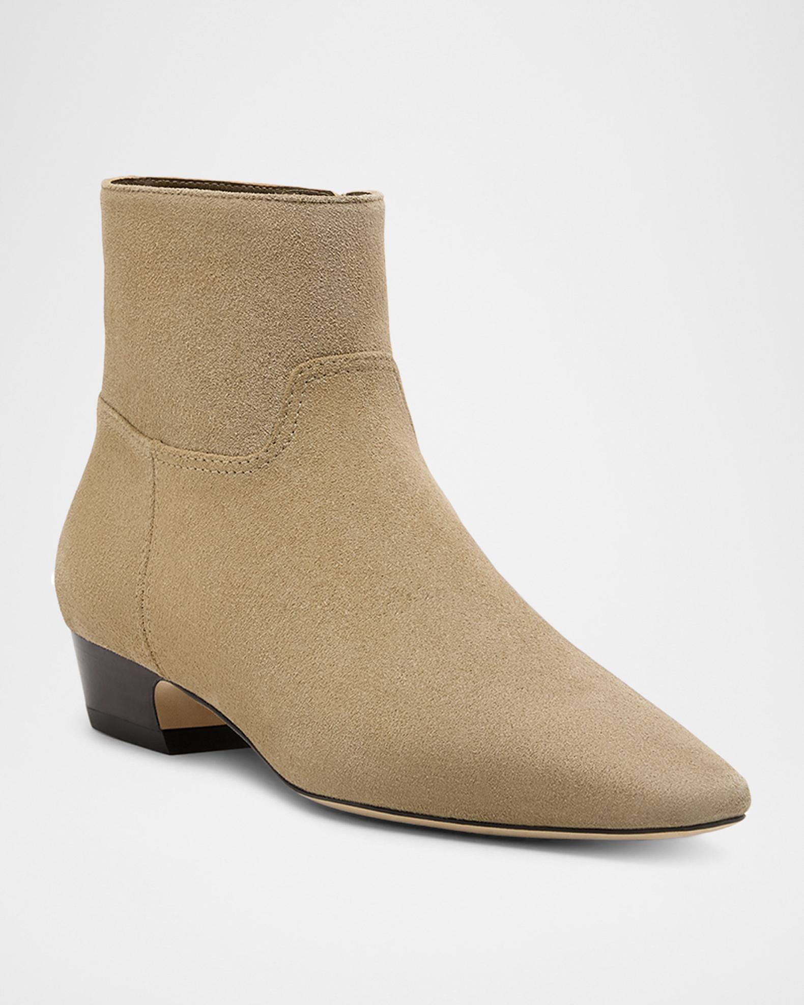 Stuart Weitzman Stassi Suede Zip Ankle Boots | Neiman Marcus