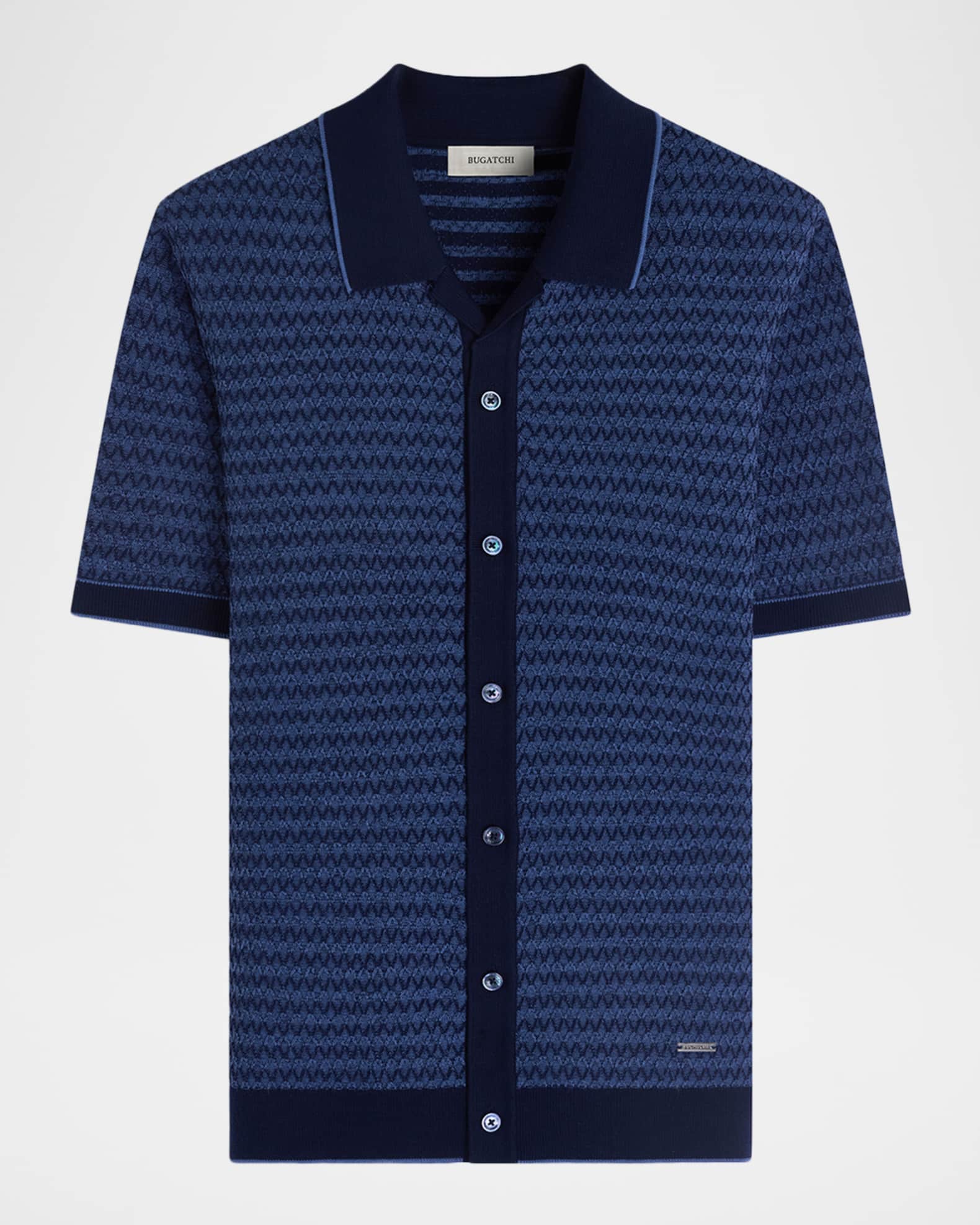 Bugatchi Men's Two-Tone Honeycomb Button-Front Sweater | Neiman Marcus