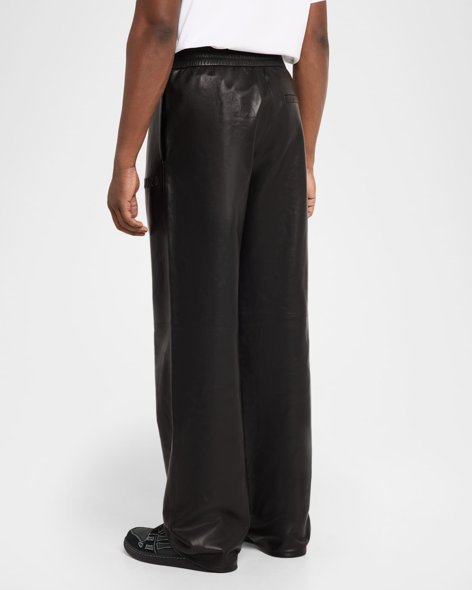 Amiri Men's Leather Wide-Leg Track Pants | Neiman Marcus
