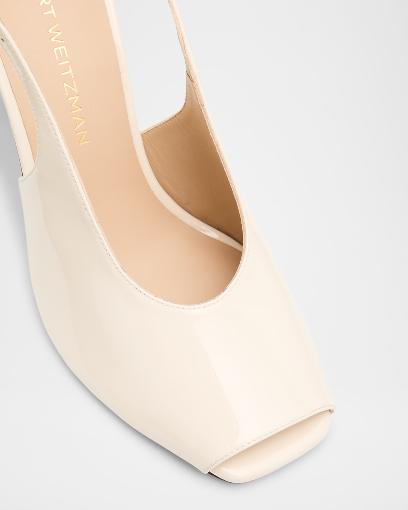 Stuart Weitzman 85mm Val Patent Leather Slingback Pumps | Neiman