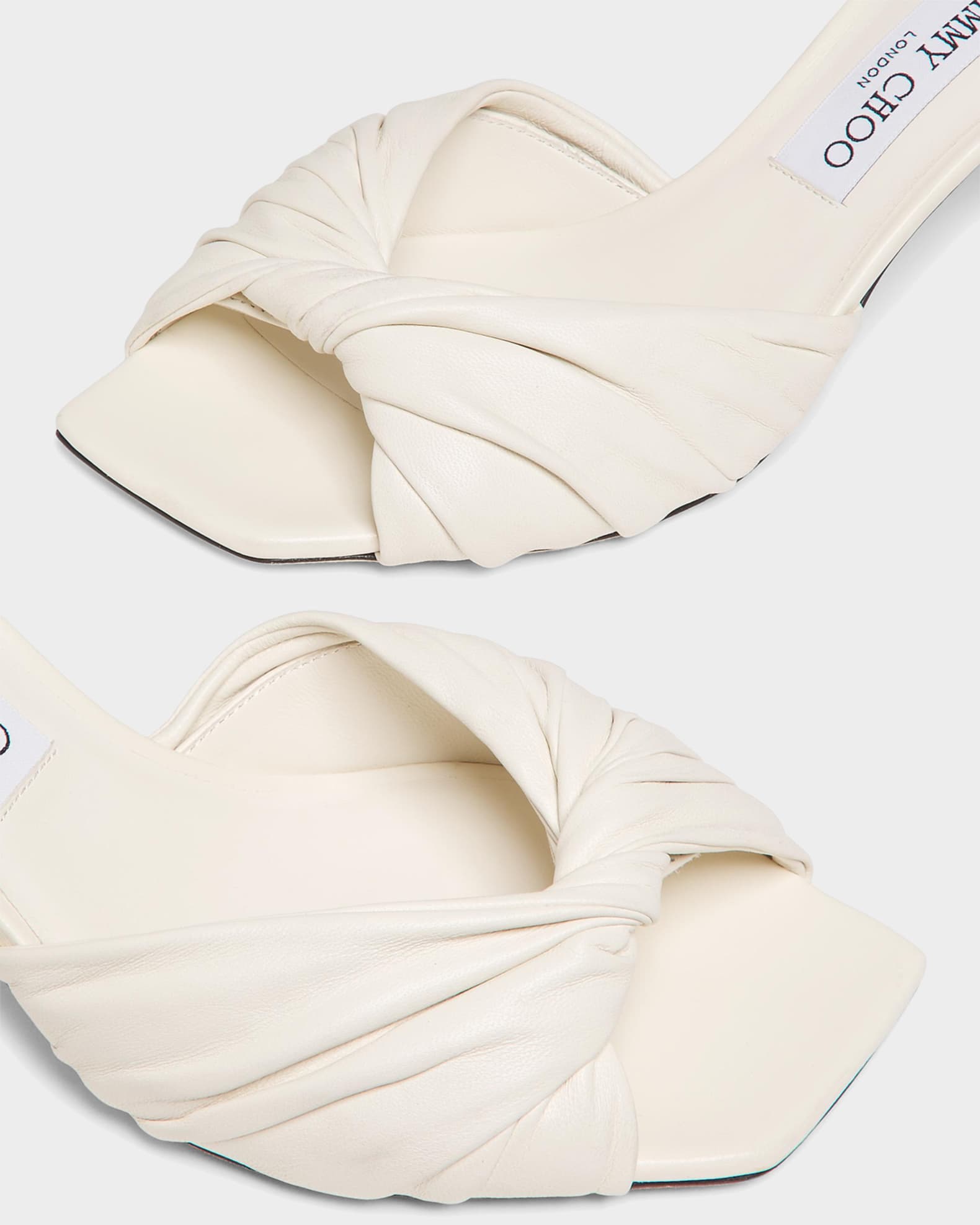 Jimmy Choo 70mm Skye Twist Leather Mules | Neiman Marcus
