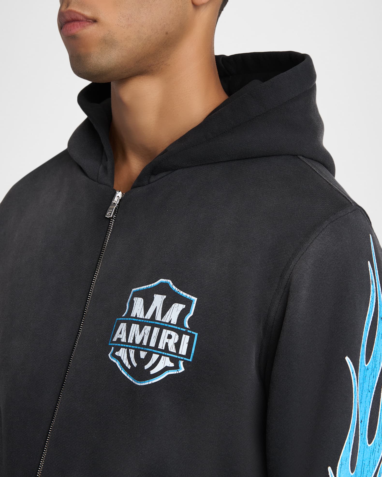 Amiri Men's MA Flames Full-Zip Hoodie | Neiman Marcus