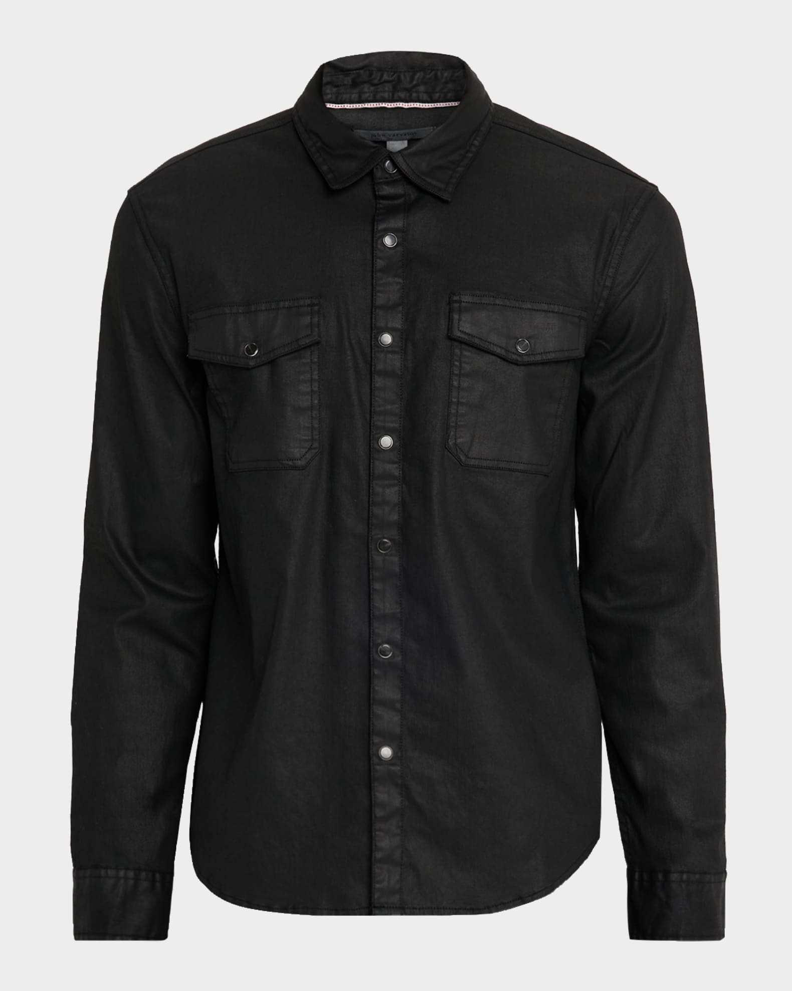 (取寄) ジョン バルベイトス メンズ オットー スナップ シャツ John Varvatos men Otto Snap Shirt W1005R25 Black John Varvatos Men's Otto Snap-Front Western Shirt | Neiman Marcus