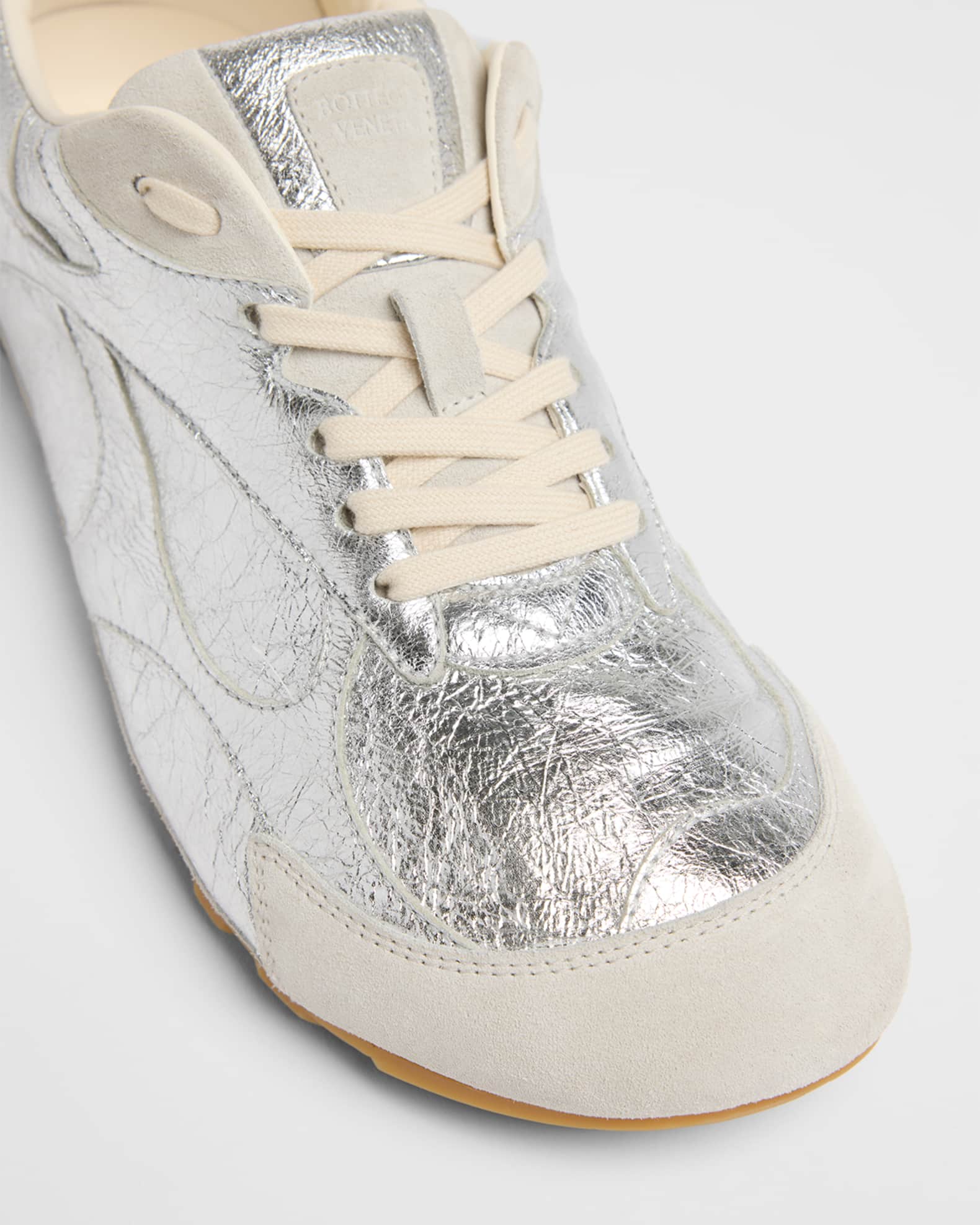 Bottega Veneta Men's Orbit Flash Laminated Leather Low-Top