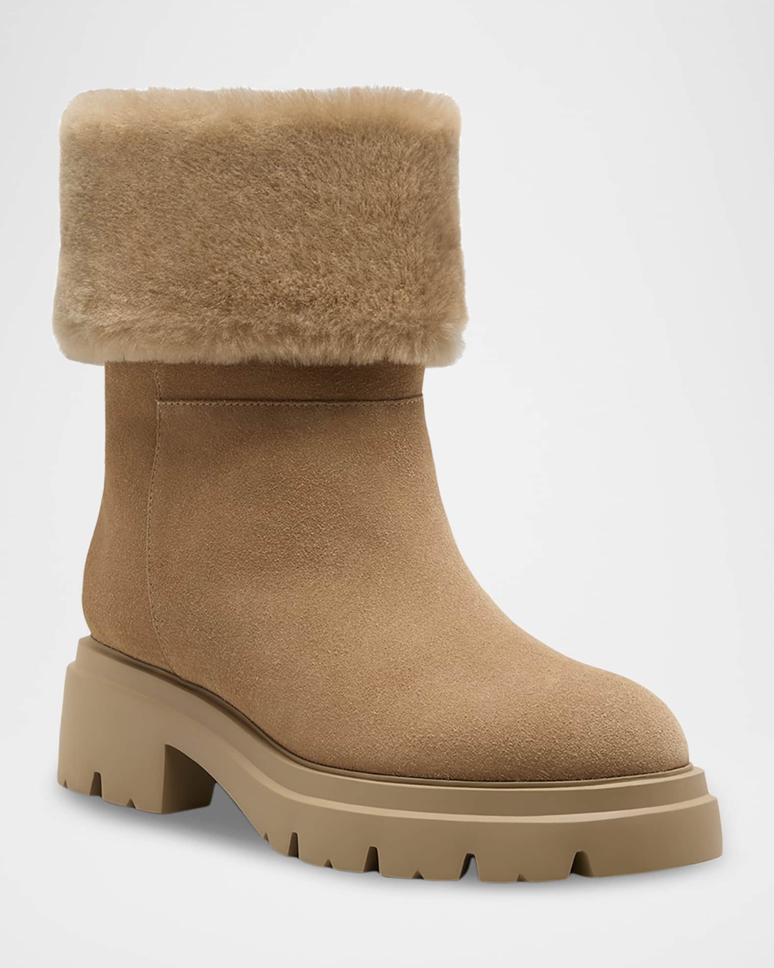 Stuart Weitzman Women's Hudson Shearling Booties - New Camel - 7.5