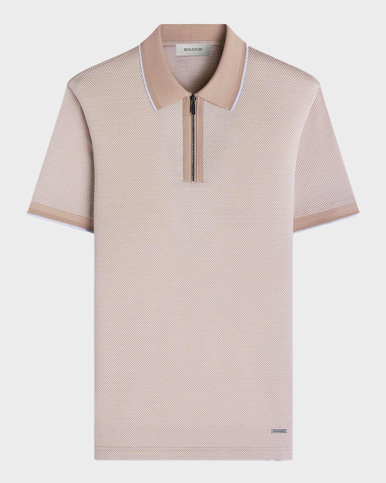 BUGATCHI ポロシャツ M Bugatchi Men's Micro-Check Quarter-Zip Polo Shirt | Neiman Marcus