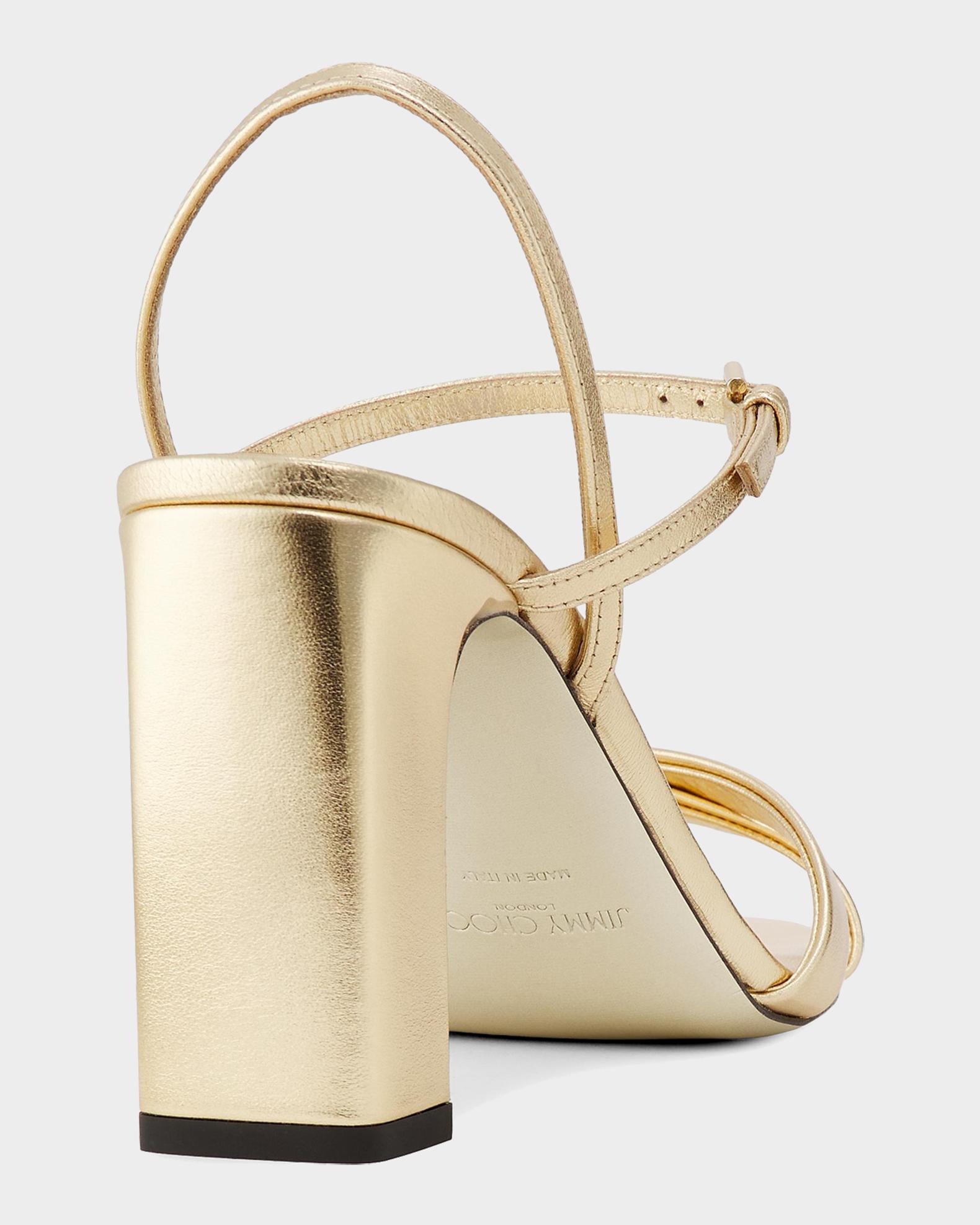 Jimmy Choo Elsy 85 Metallic Leather Sandals | Neiman Marcus