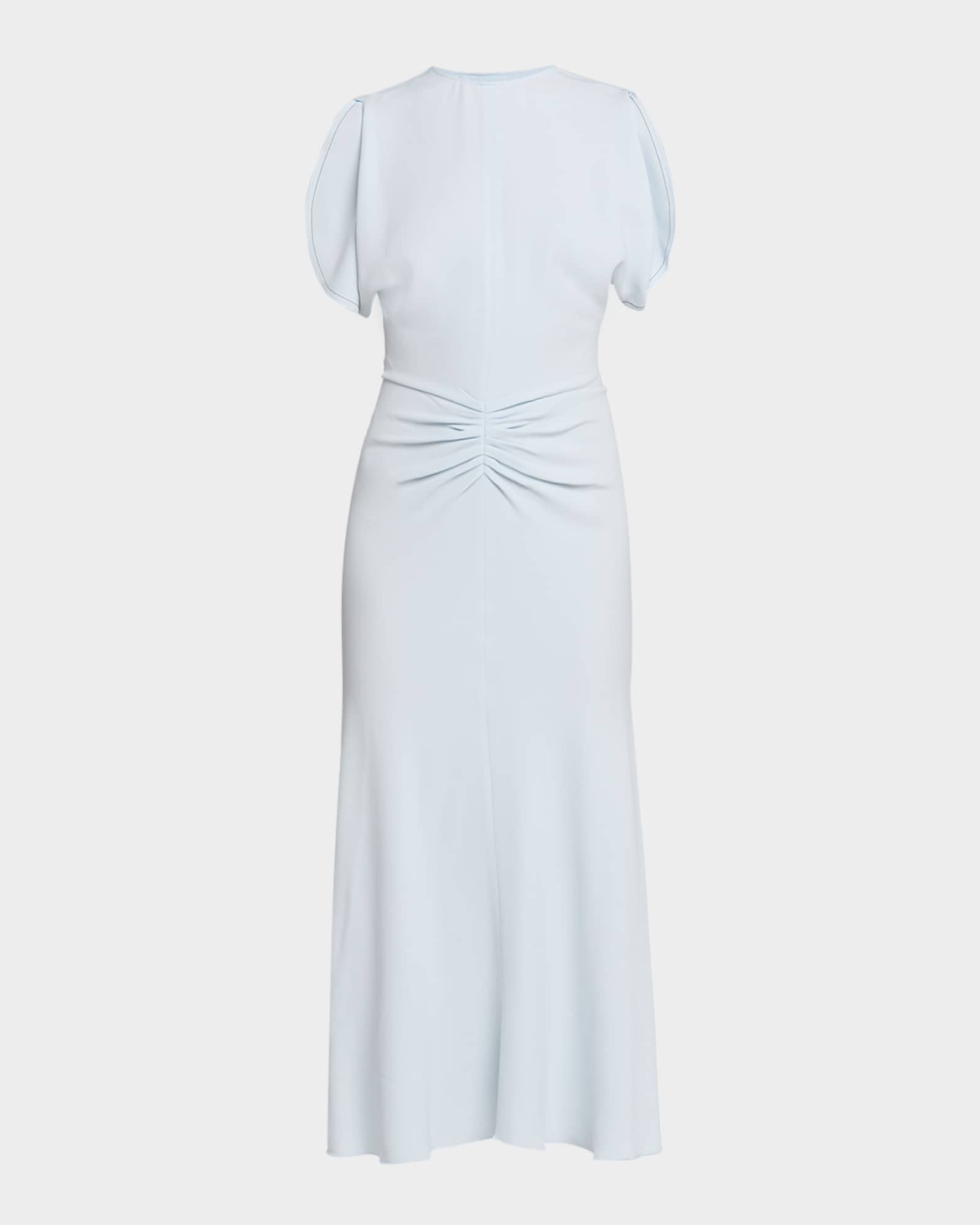 knee length dresses for ladies Victoria Beckham // Jersey Gathered Midi Dress – VSP Consignment