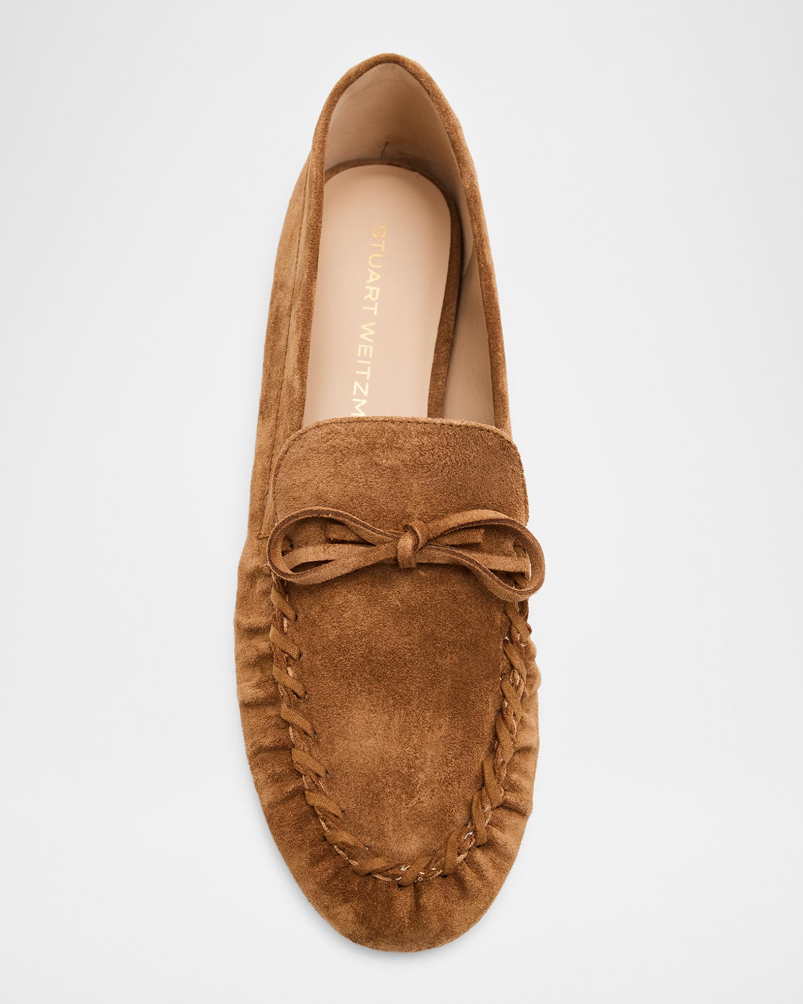 Stuart Weitzman Britt Suede Bow Loafers | Neiman Marcus