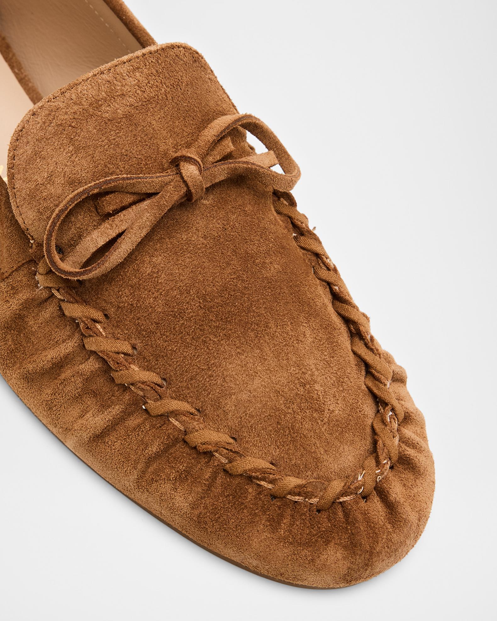 Stuart Weitzman Tan Suede Crisscross Loafers for Men New never worn w Dust Bags Stuart Weitzman Britt Suede Bow Loafers | Neiman Marcus main image 3