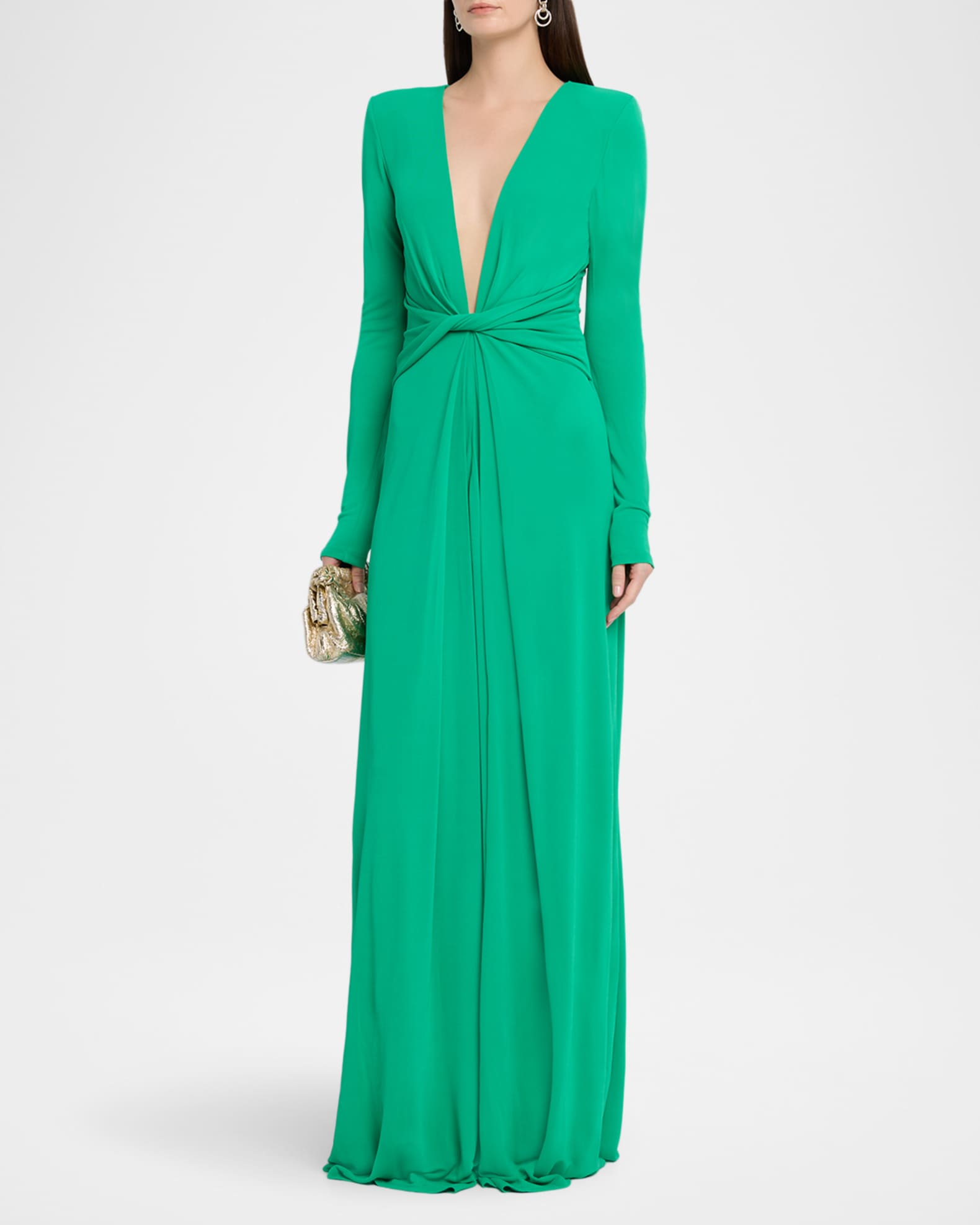 Ramy Brook Martini Deep V-Neck Viscose Gown | Neiman Marcus