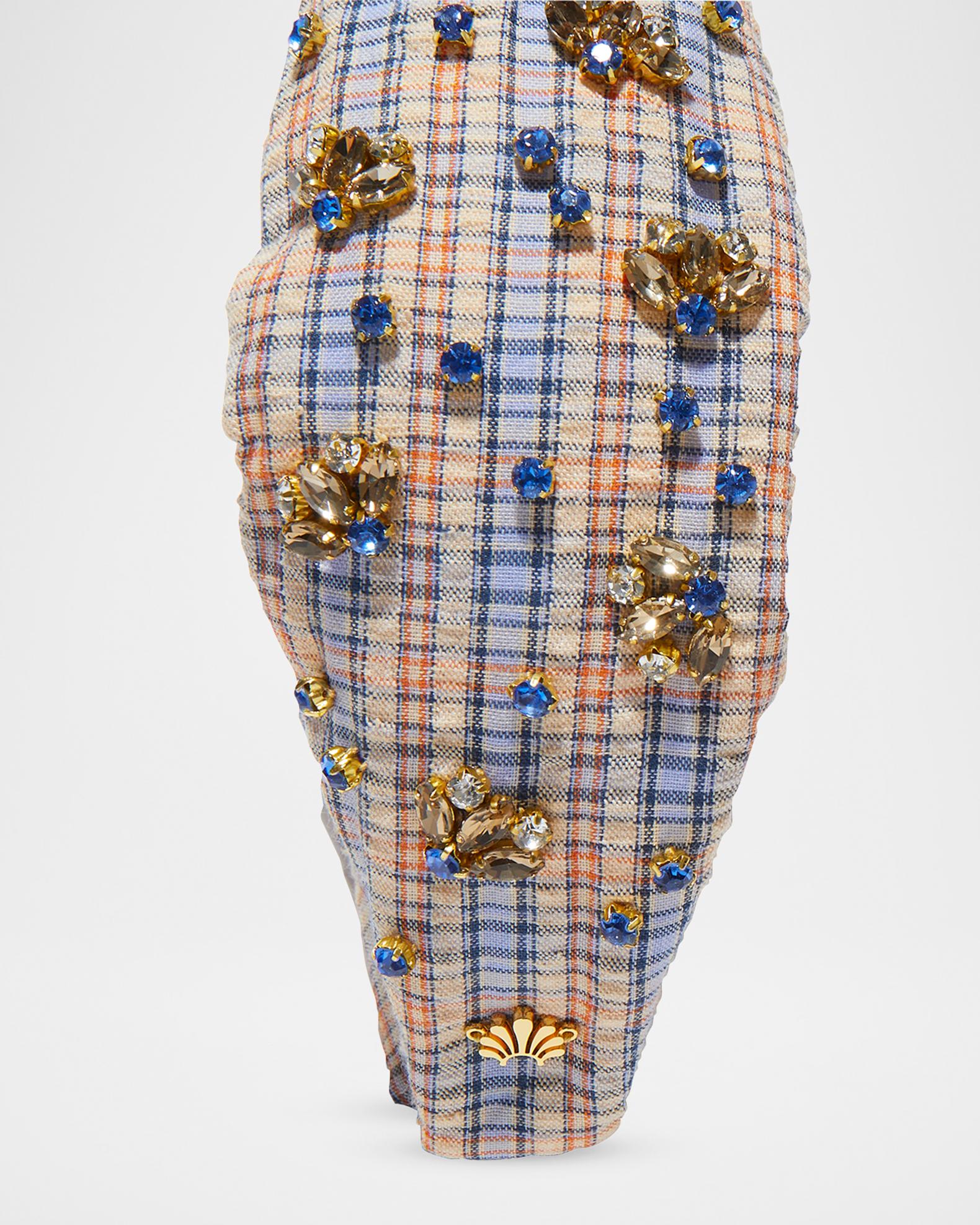 Lele Sadoughi plaid crystal headband Lele Sadoughi Brigitte Crystal-Embellished Corduroy Plaid  main image 2