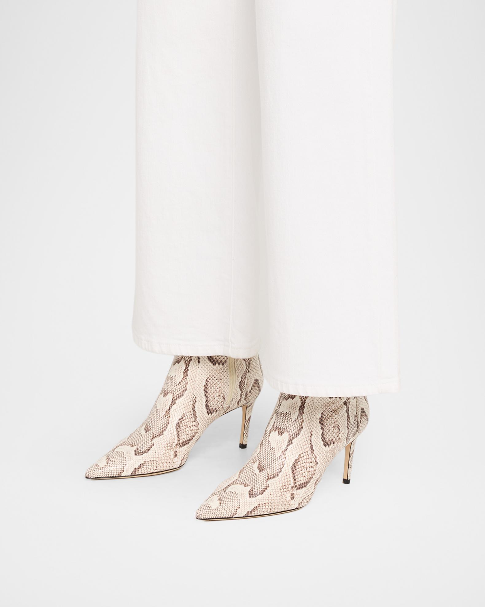 Mules Stuart Weitzman Talon Bas Gris Peau De Serpent - Taille 7 AA - Occasion