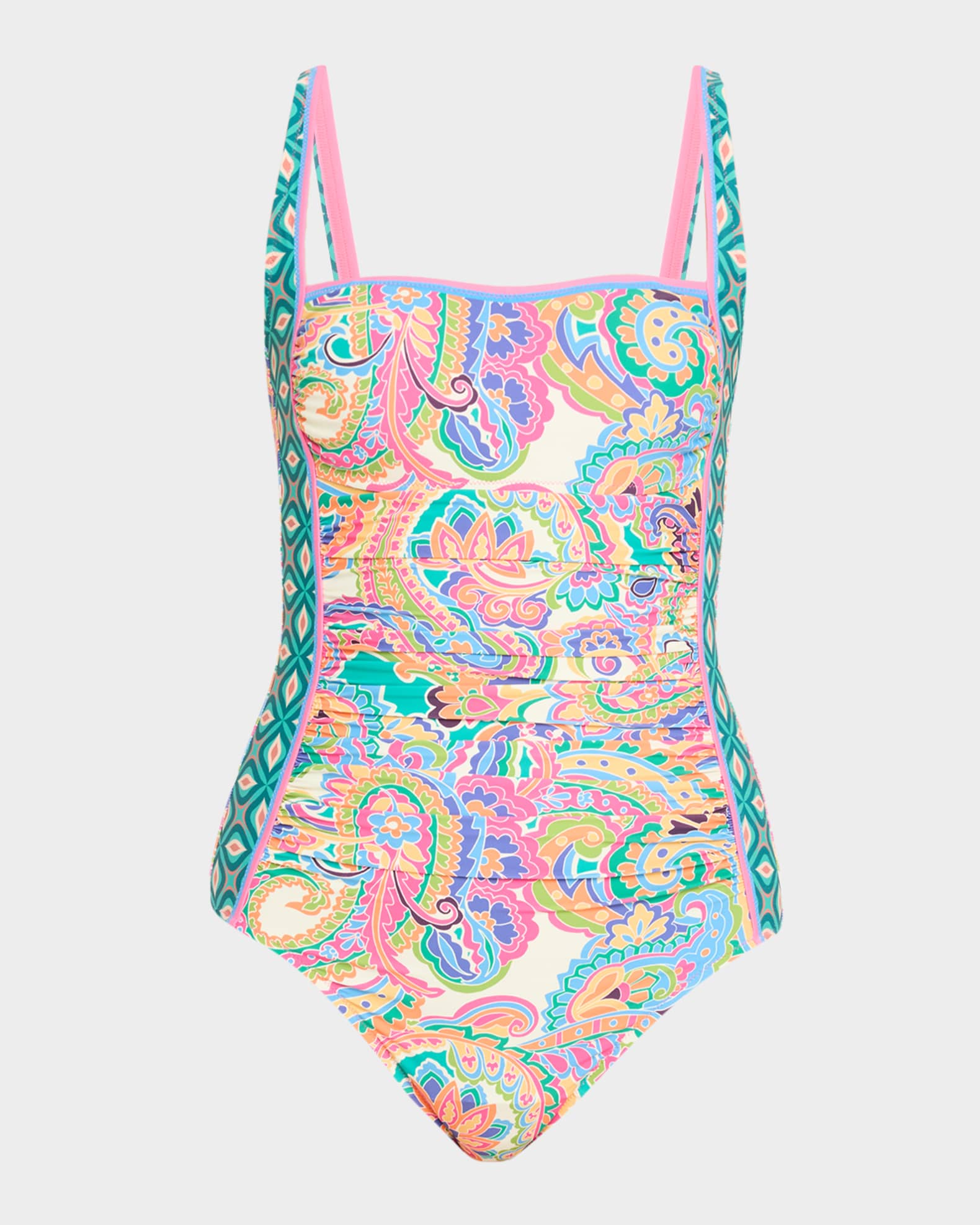 Johnny Was Hannah Ruched One Piece Swimsuit