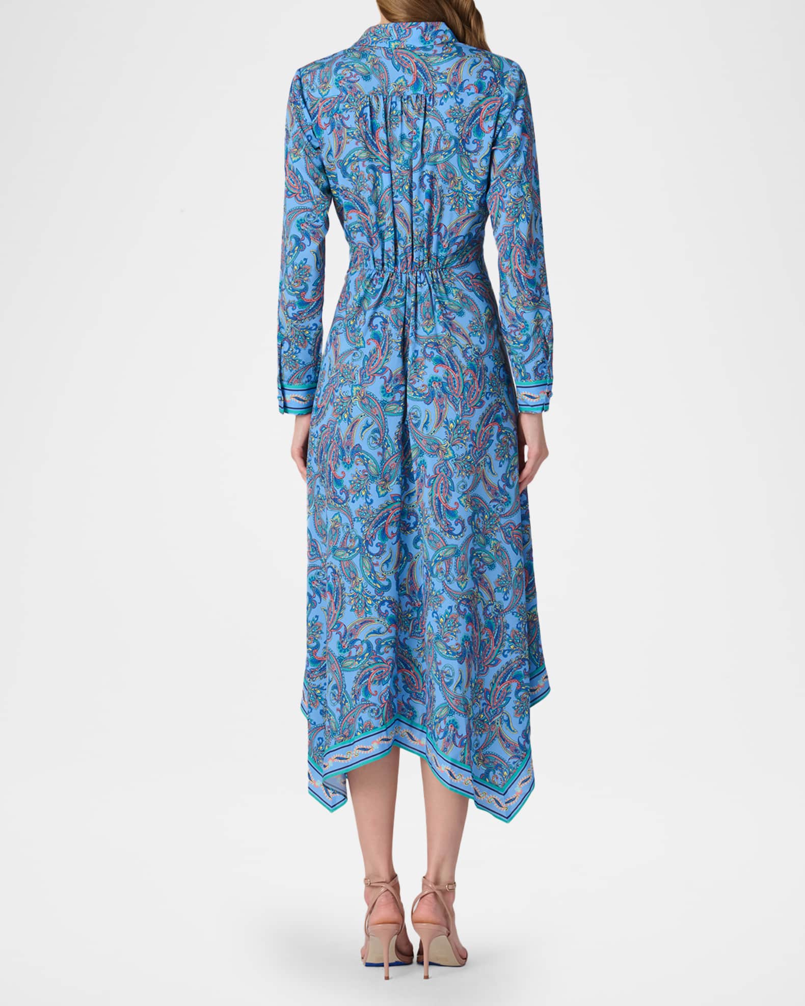 cotton blend handkerchief midi dress Denim Handkerchief Midi Dress