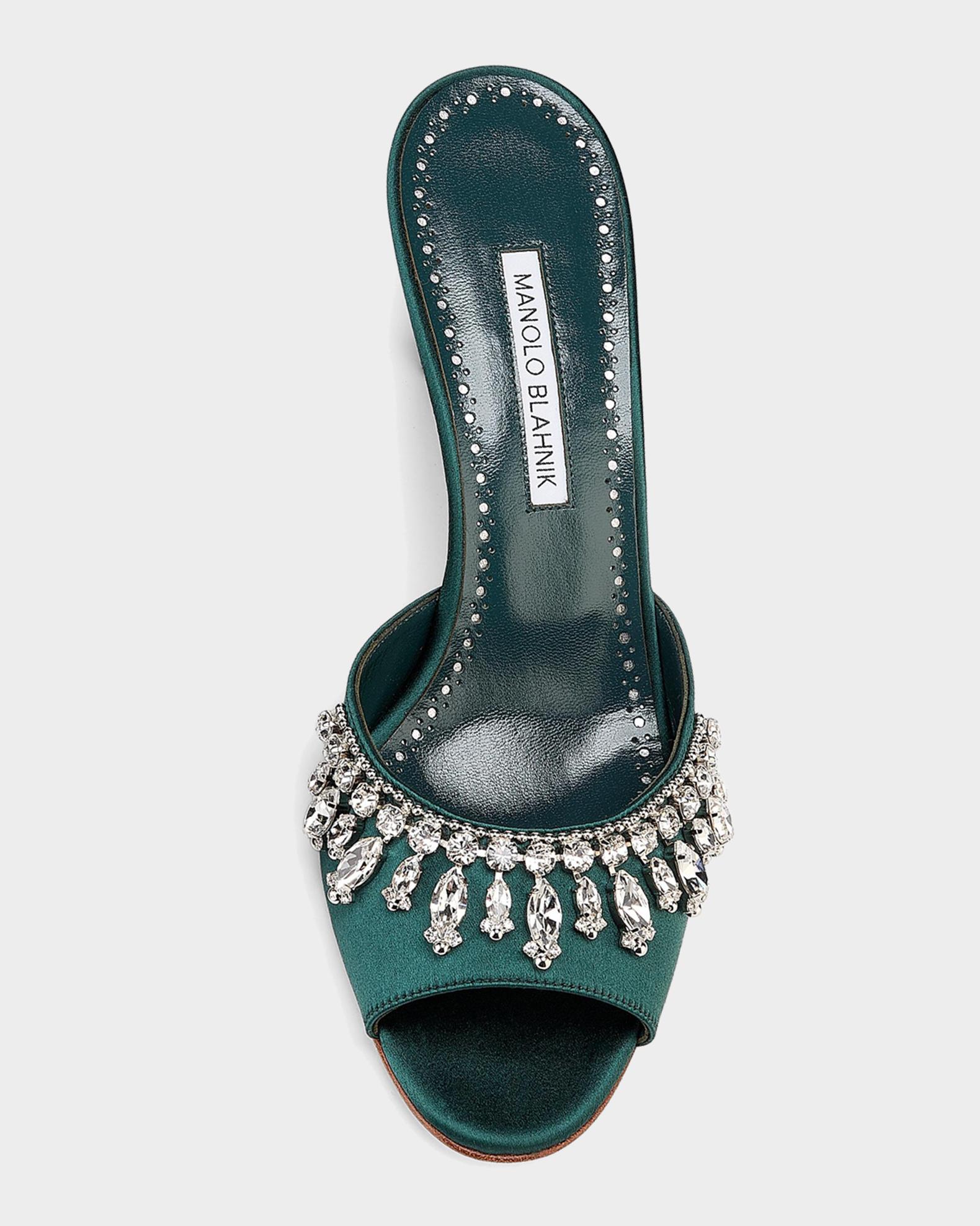 Manolo Blahnik Tulimu Crystal-Embellished Mules | Neiman Marcus