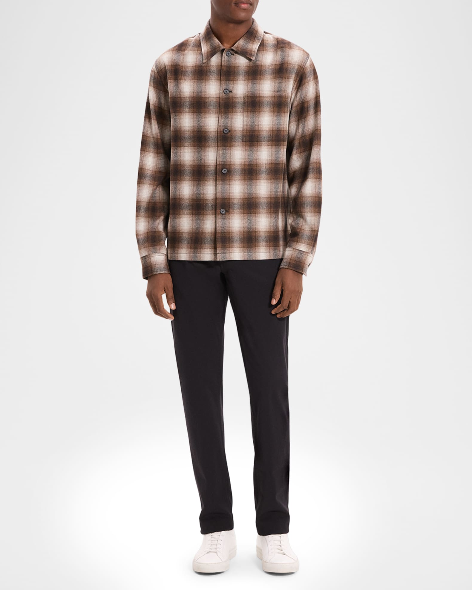 Theory メンズシャツ　Wool PL Flannel Irving T A Theory メンズシャツ Wool PL Flannel Irving T A Plaid Cotton