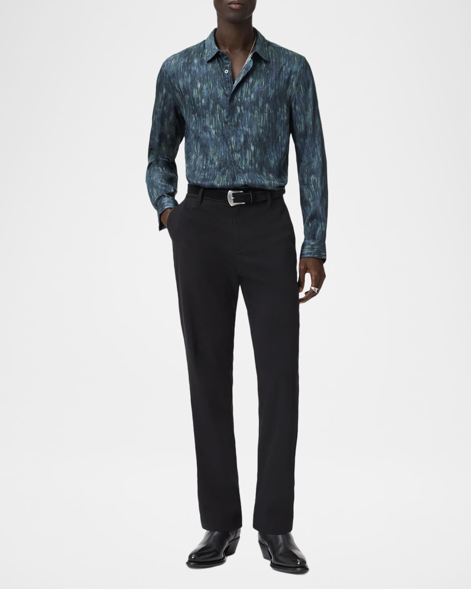 John Varvatos Men's Ross Slim Fit Modal Water-Print Button-Down Shirt |  Neiman Marcus