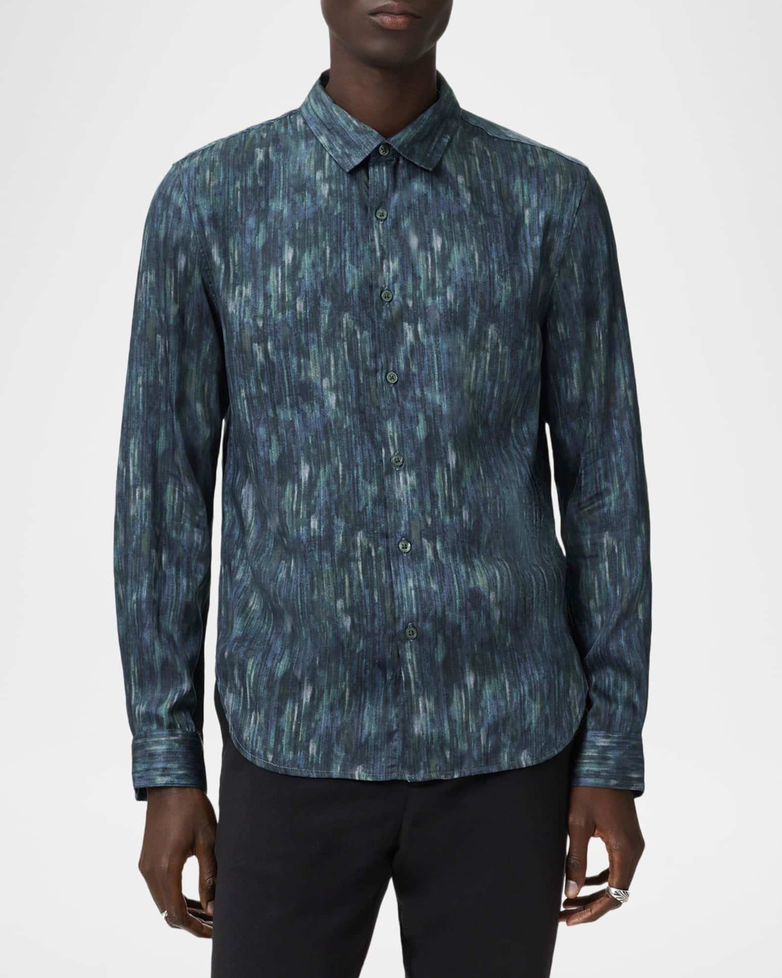 John Varvatos Men's Ross Slim Fit Modal Water-Print Button-Down Shirt |  Neiman Marcus