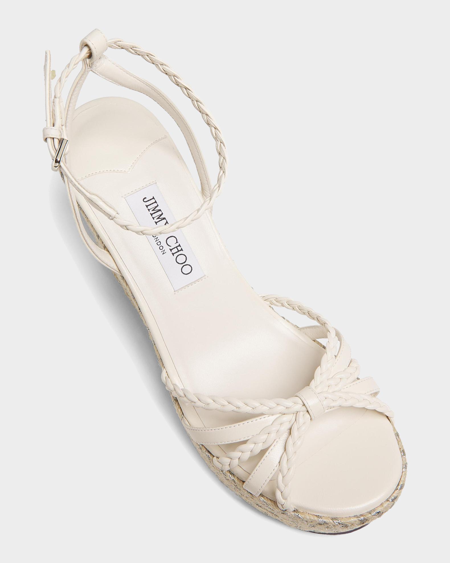 Jimmy Choo 100mm Dree Leather Espadrille Wedge Sandals | Neiman Marcus
