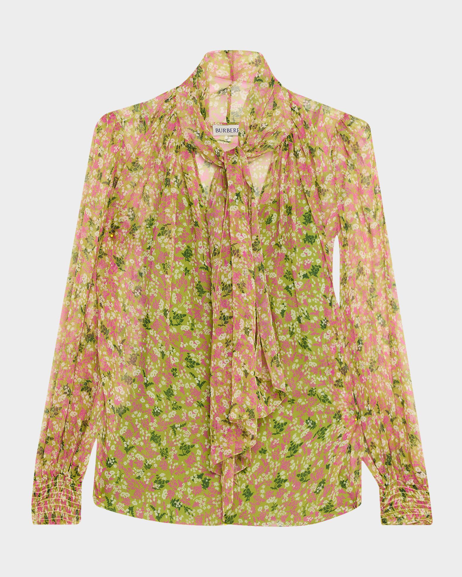 Burberry Lila Floral Silk Scarf-Tie Blouse | Neiman Marcus