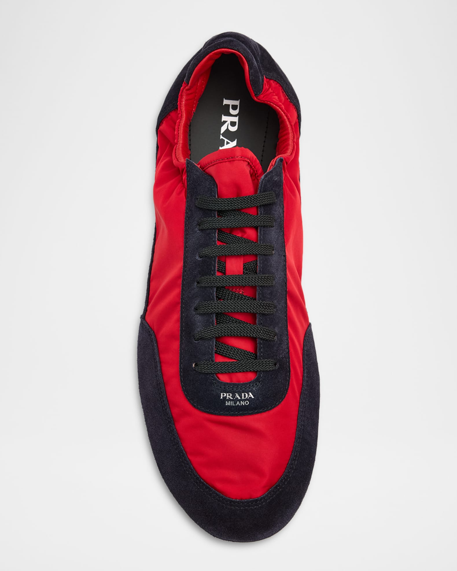 Prada Men's Collapse Re-Nylon and Suede Slip-On Sneakers | Neiman