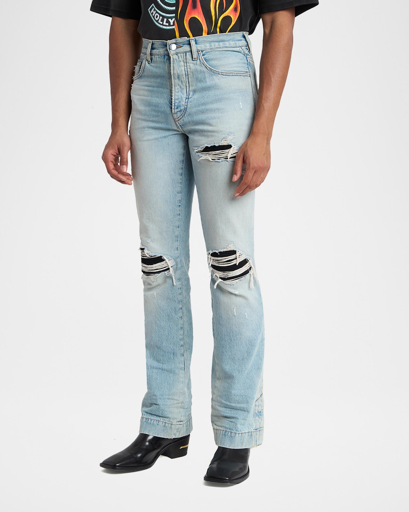 Amiri Men's MX1 Distressed Slim-Fit Flare Jeans | Neiman Marcus