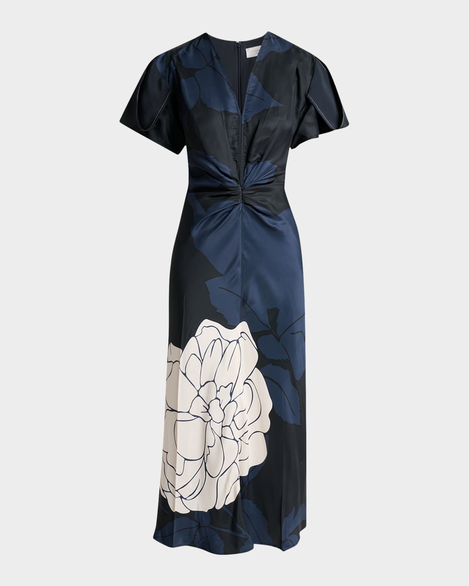 knee length dresses for ladies Victoria Beckham Gathered Waist Midi – adorno limited main image 1