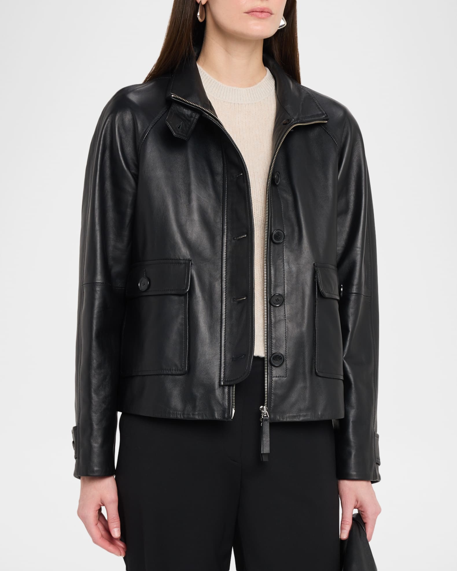 Proenza Schouler White Label Gio Lambskin Leather Jacket | Neiman