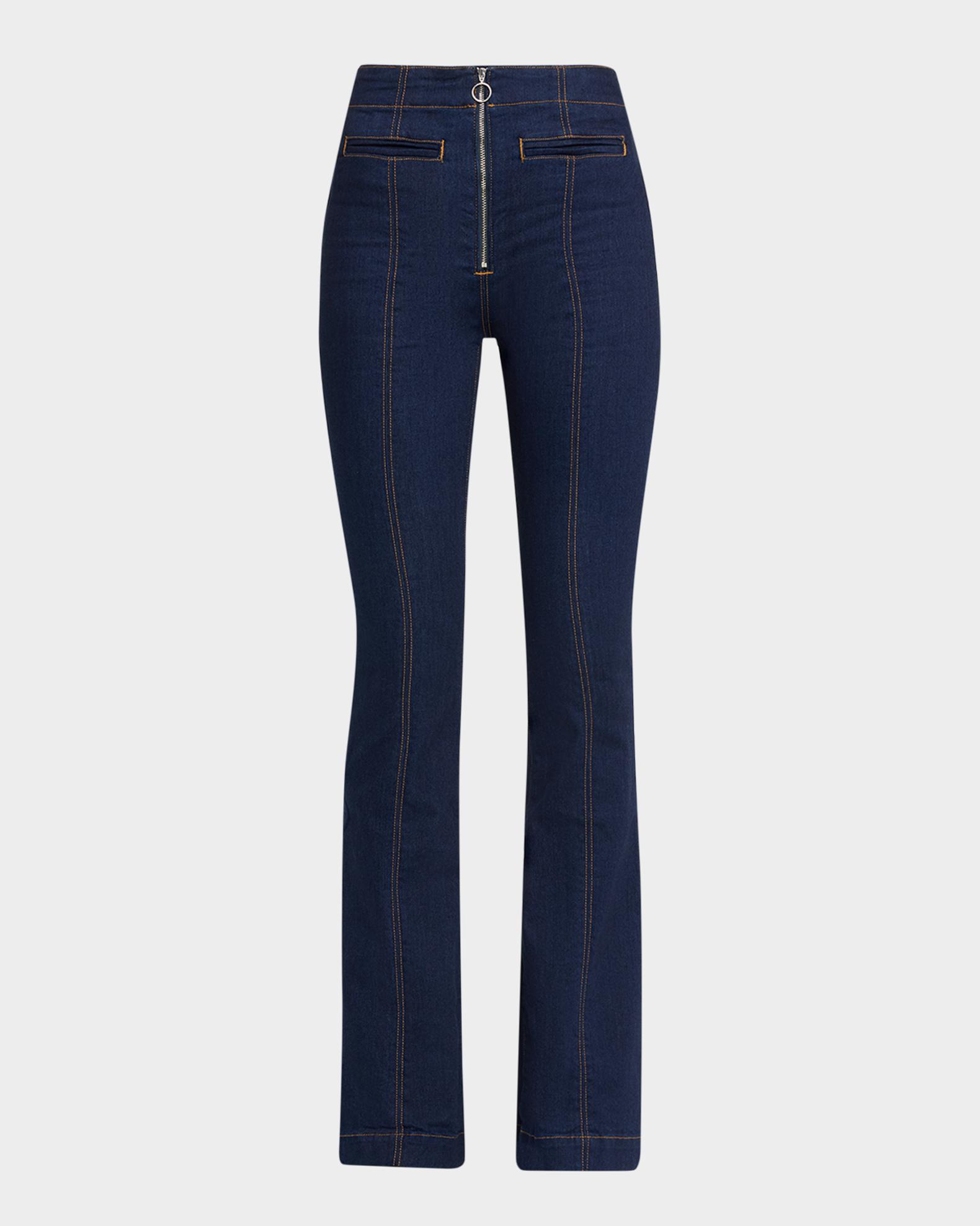 Veronica Beard Beverly High-Rise Skinny Flare Jeans | Neiman Marcus