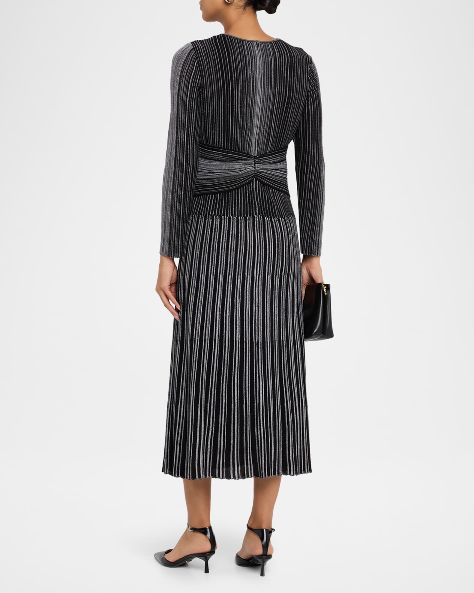 knit twist dress Ocean Drive Rib Knit Twist Front Dress Black / Medium