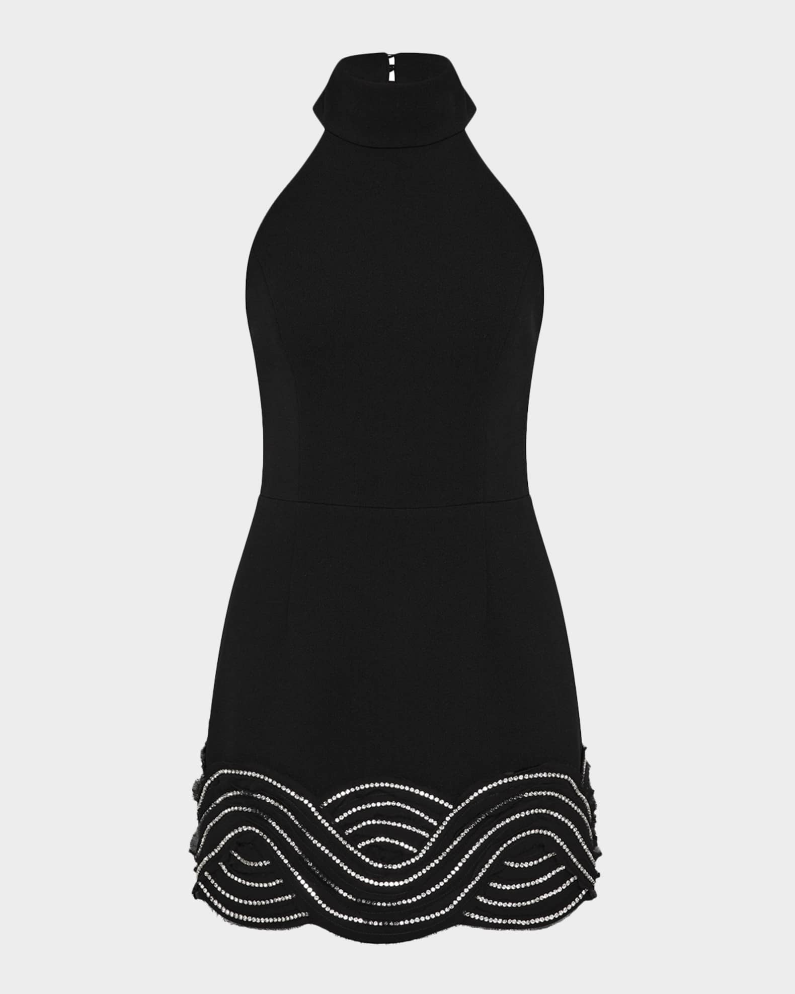 green palm tree eyelet halter neck midi dress Thea Green Palm Tree Printed Halter Mini Dress Medium main image 1