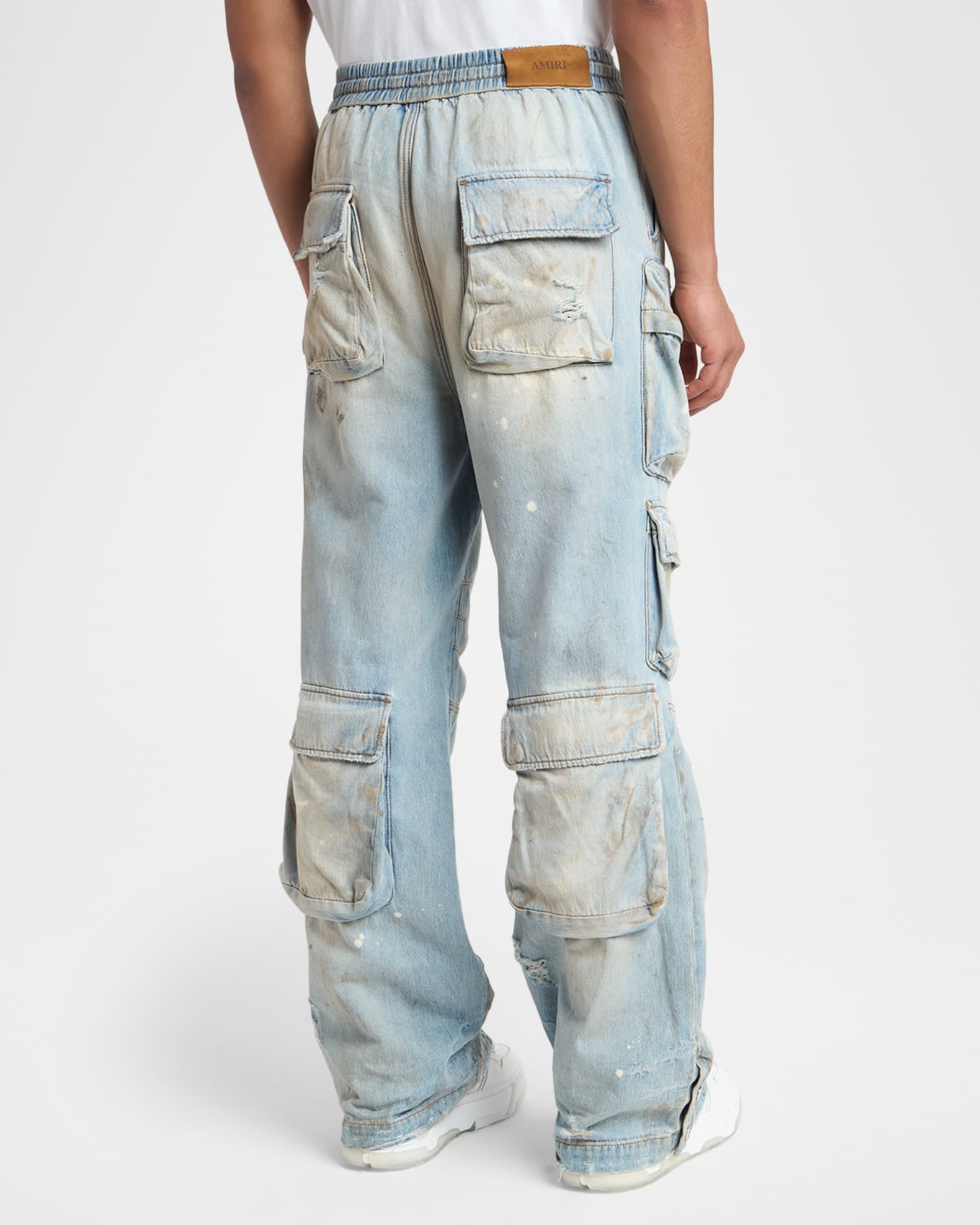 Amiri Men's Vintage-Wash Wide Leg Cargo Jeans | Neiman Marcus