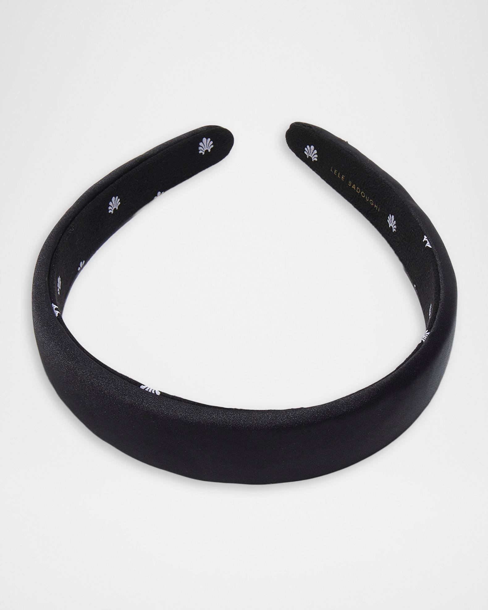 Lele Sadoughi Black Glossy Headband Black Faux Leather Headband – Chic Streets main image 4