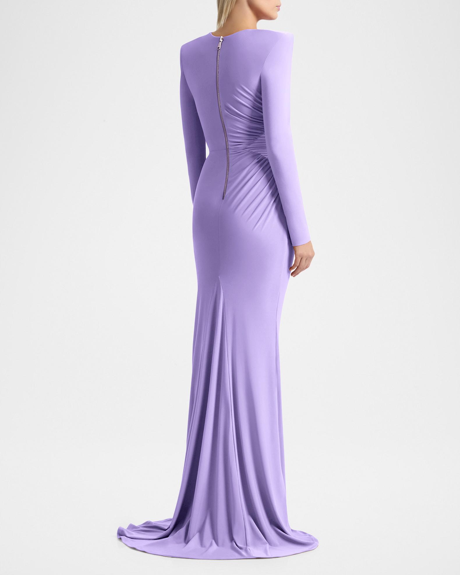 neiman marcus friends bridesmaid dresses ZHIVAGO Echoes of Self Gathered Jersey Gown august_saleonsale_25 neckline Fit and flare Coat Size:40 S Girls Princess Bridesmaid Dress
