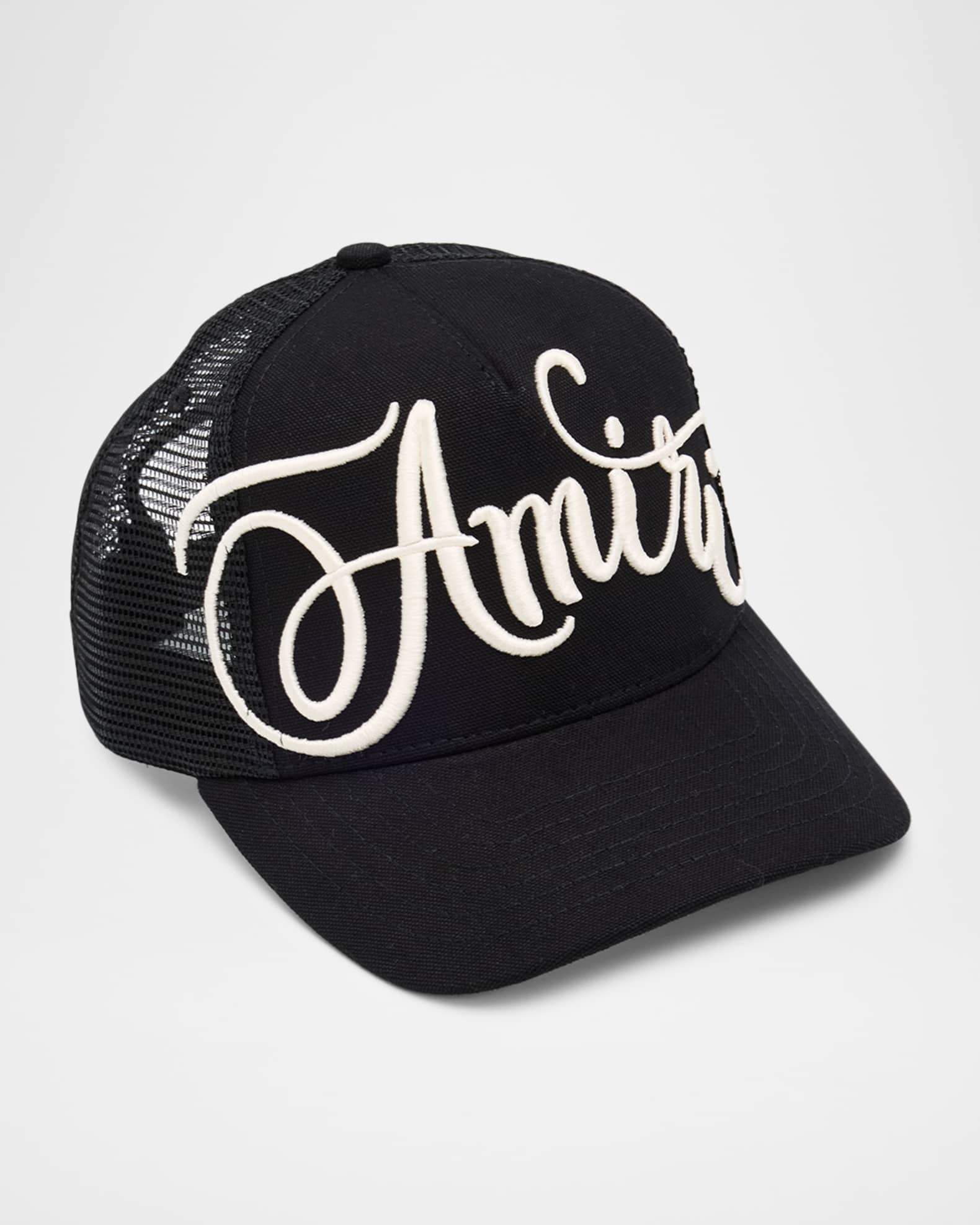 AMIRI キャップ Amiri Men's Chain-Stitch Oversized Logo Trucker Hat | Neiman Marcus