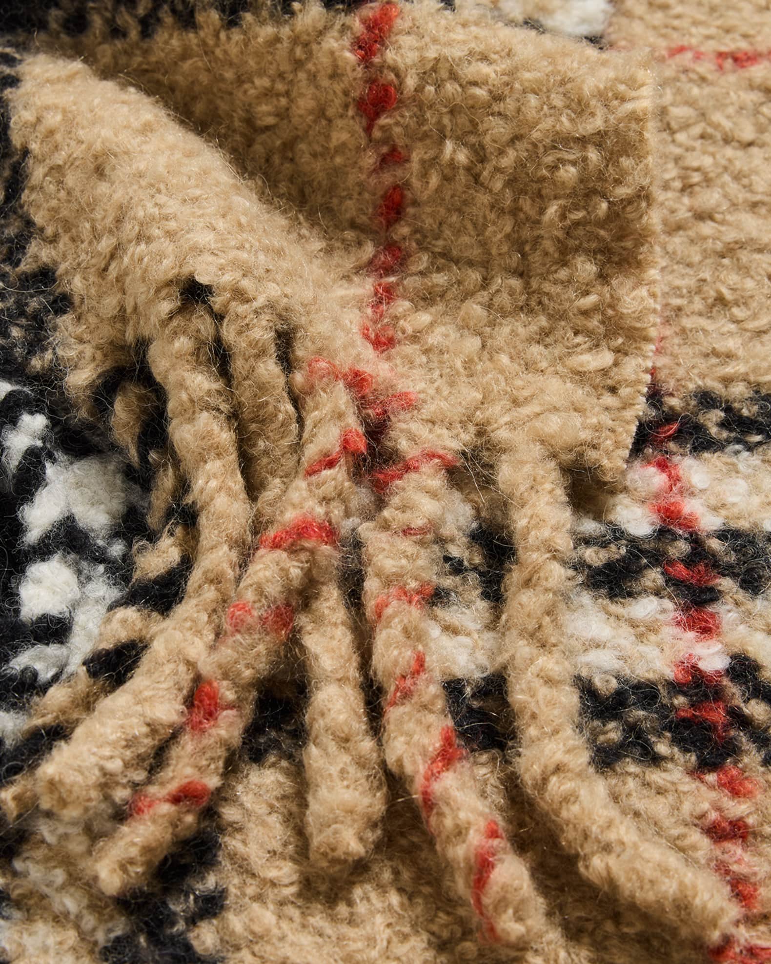 Burberry Men's Check Cashmere Bouclé Scarf | Neiman Marcus