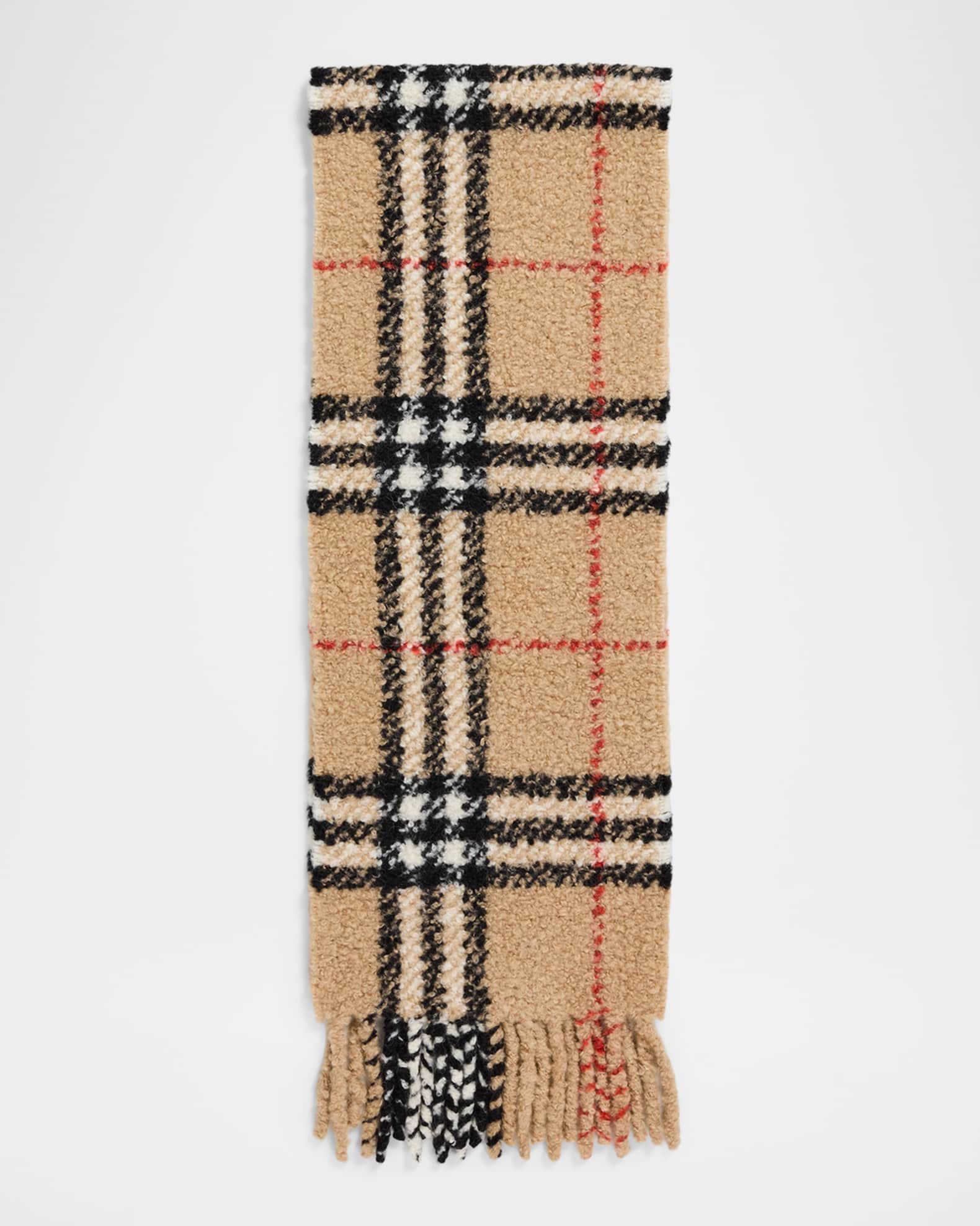 Burberry Men's Check Cashmere Bouclé Scarf | Neiman Marcus