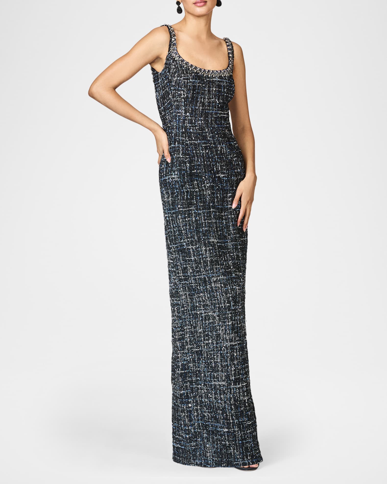 sachin and babi light blue dress Maila Plaid Tweed Two-Piece Formal Dress with Blazer main image 1