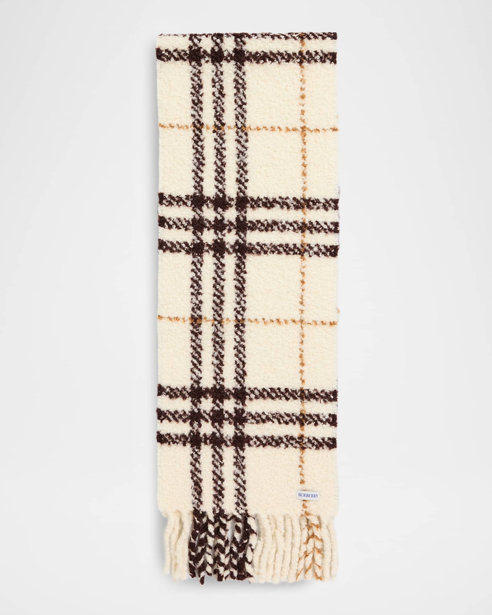 Burberry Check Alpaca Wool Blend Bouclé Scarf | Neiman Marcus