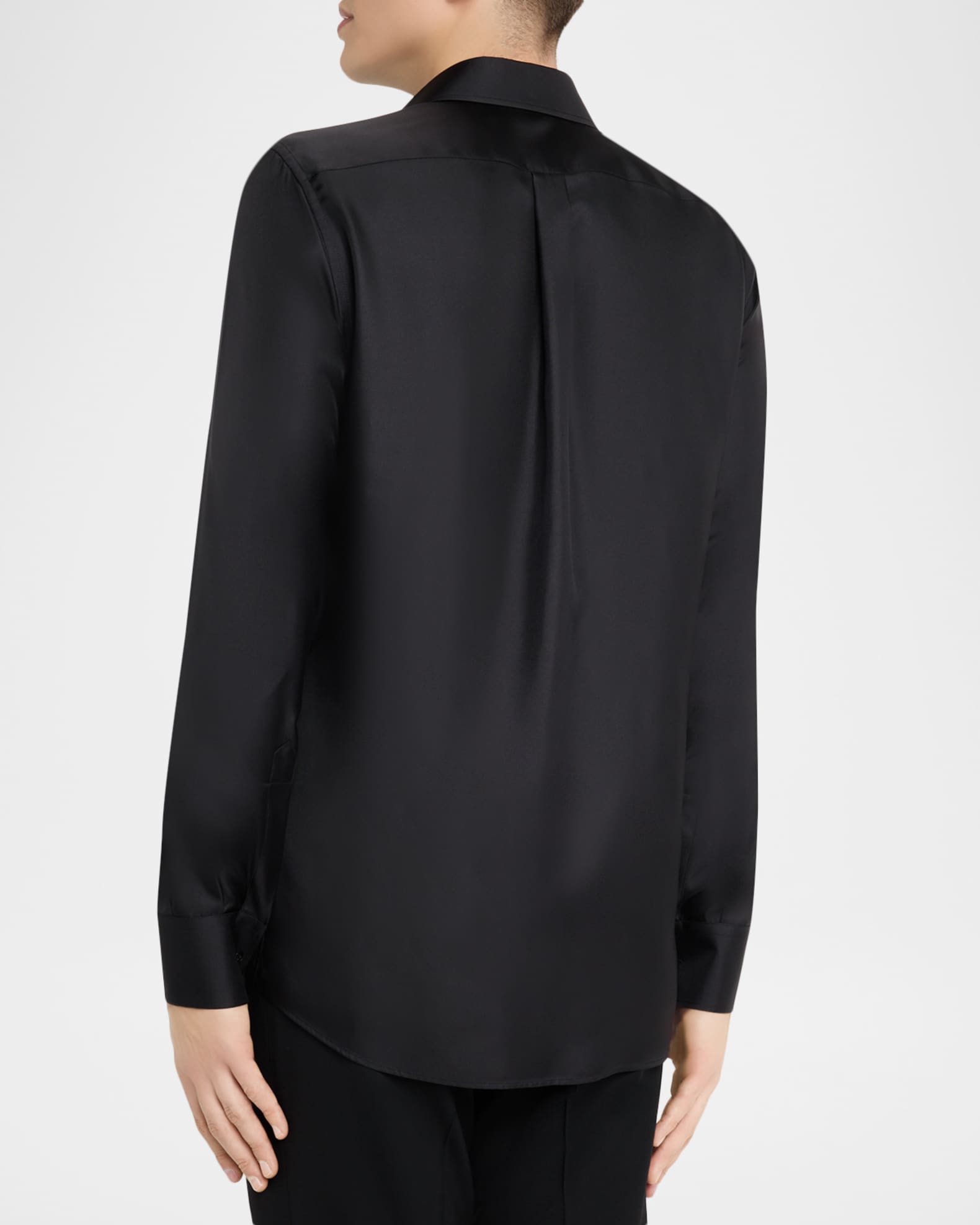 satin black dress shirt mens Hisdern Men's Long Sleeve Black Shinny Shirt Comfort Fit for Party