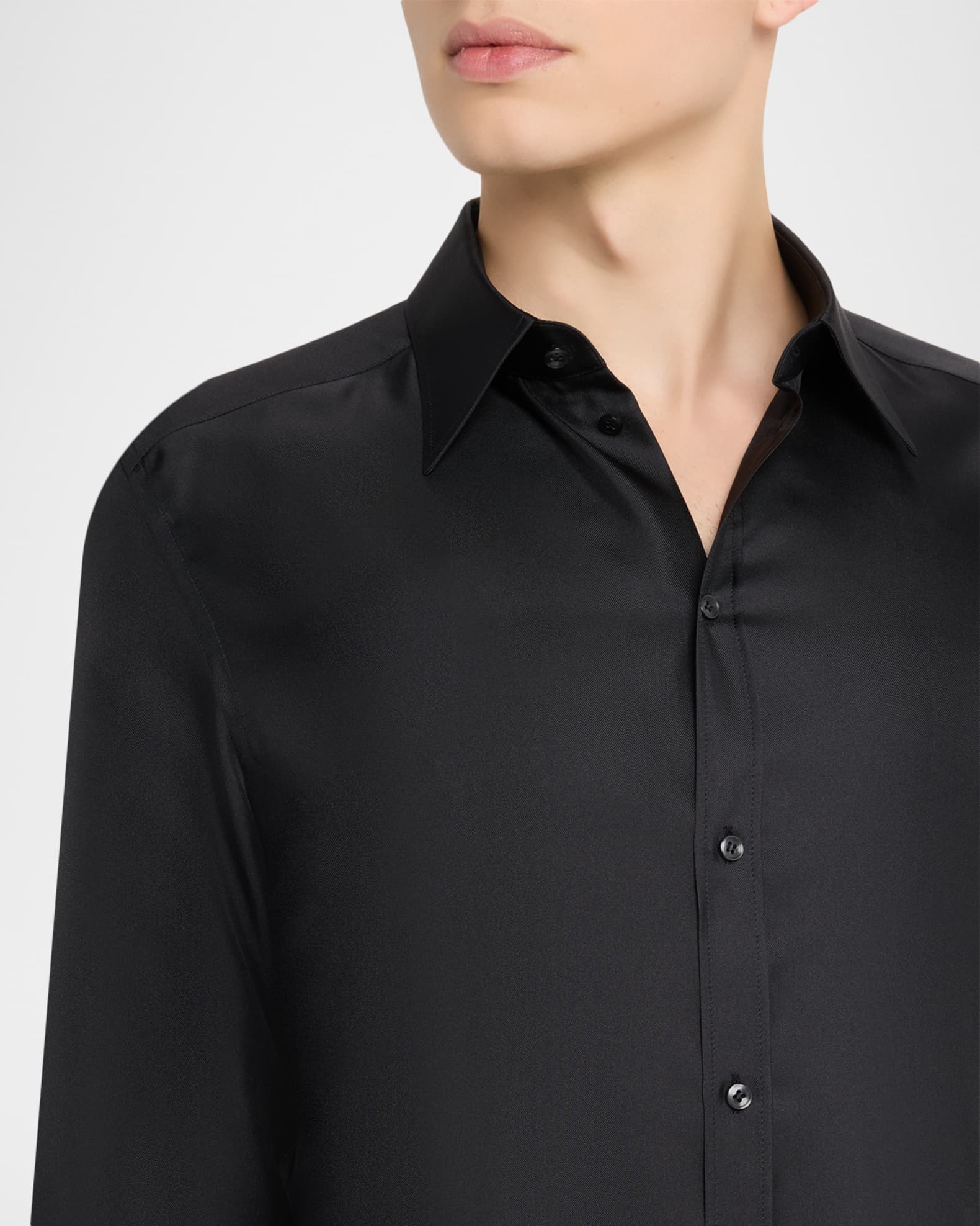 mens satin black dress shirt Men's Shiny Satin Dress Shirts Long Sleeve Button Down Silk Shirt with Bow  Tie